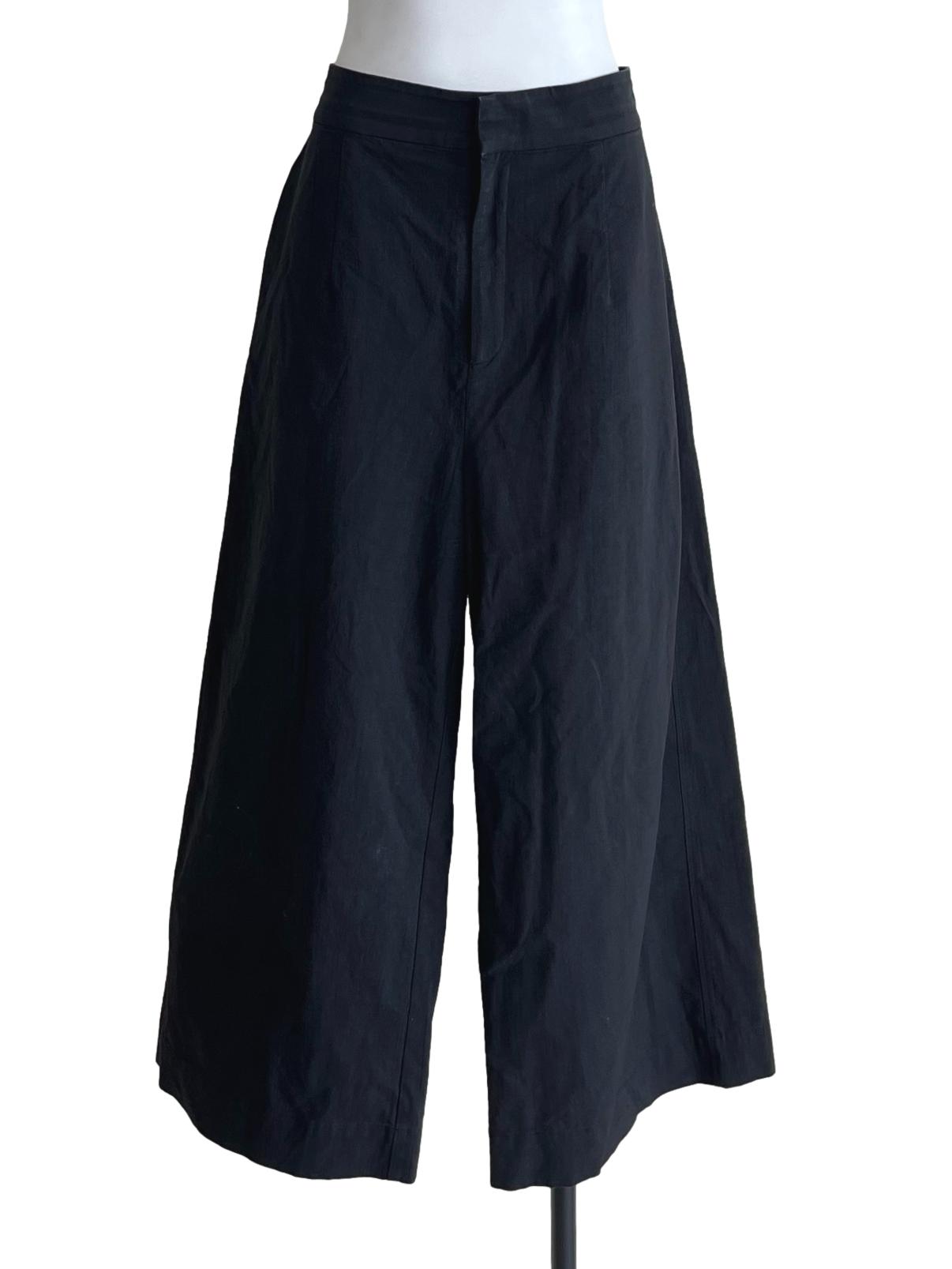 Charcoal Black Relaxed Wide-Leg Pants