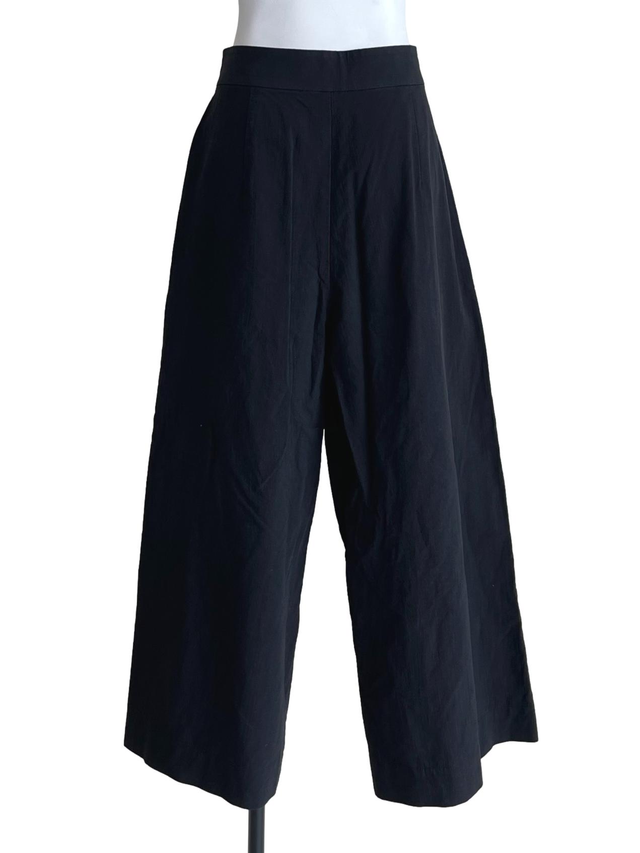 Charcoal Black Relaxed Wide-Leg Pants
