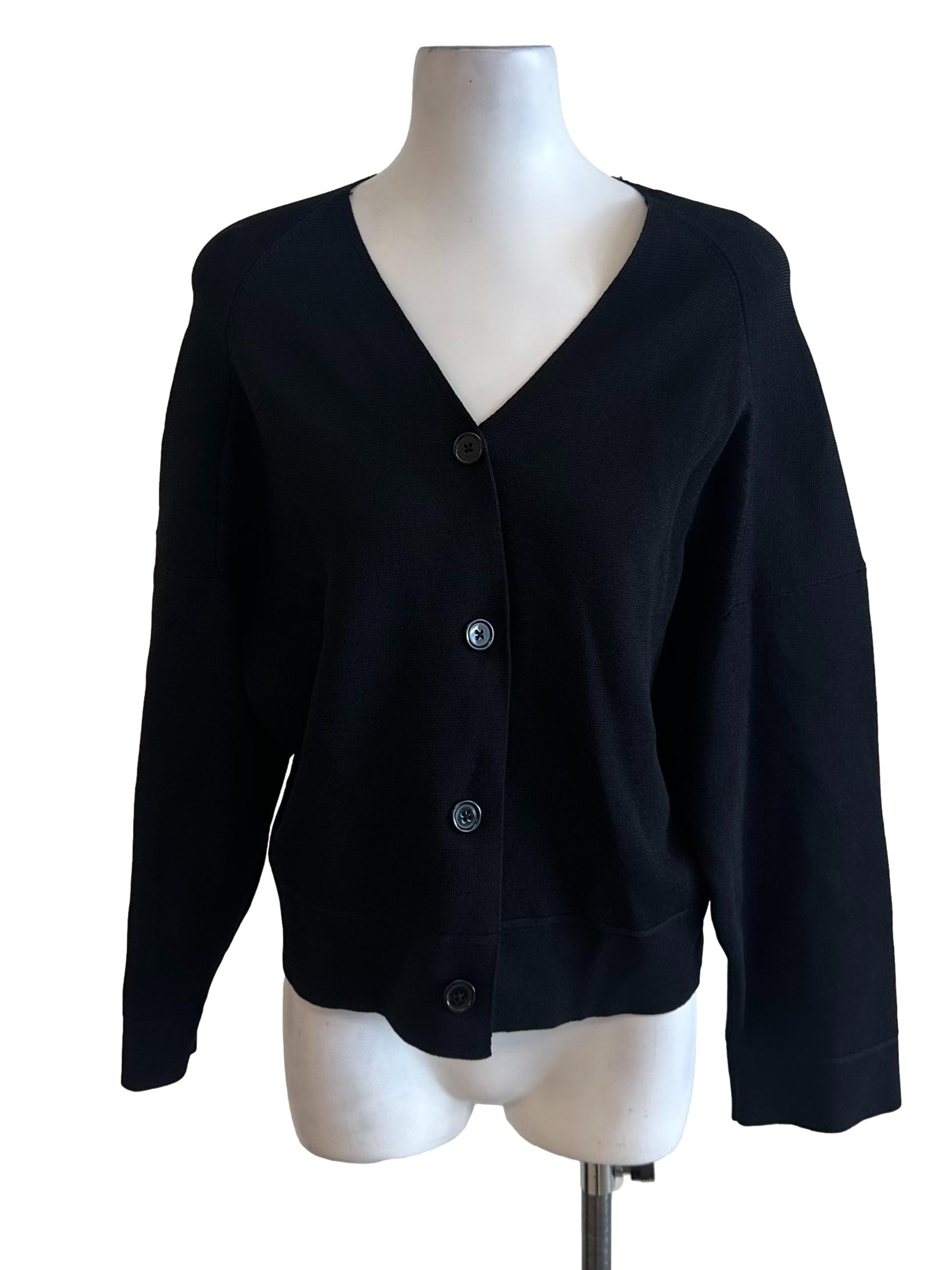 Raven Black V Neck Knit Cardigan OSN