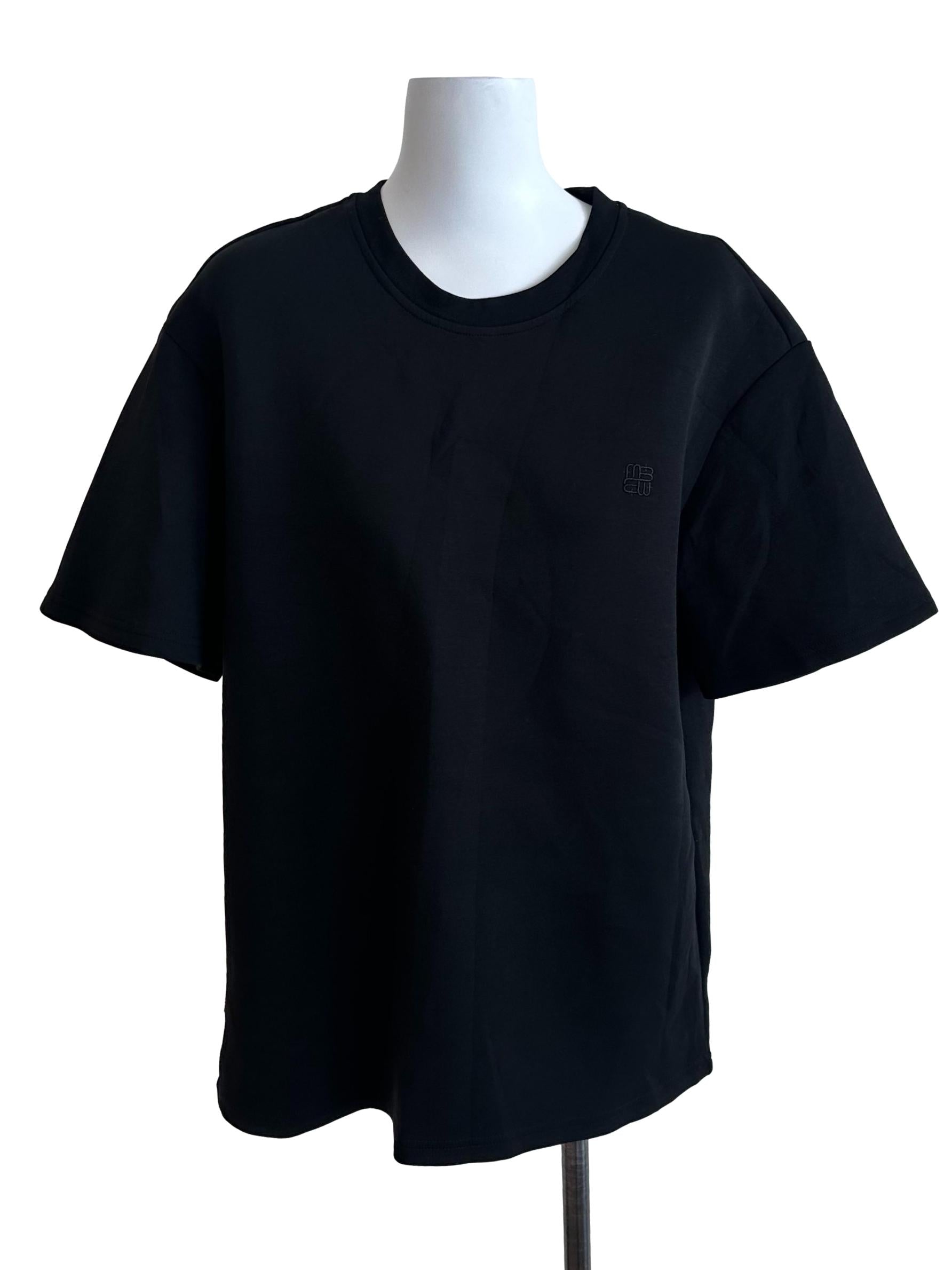 Rich Black Round Neck Tee Top