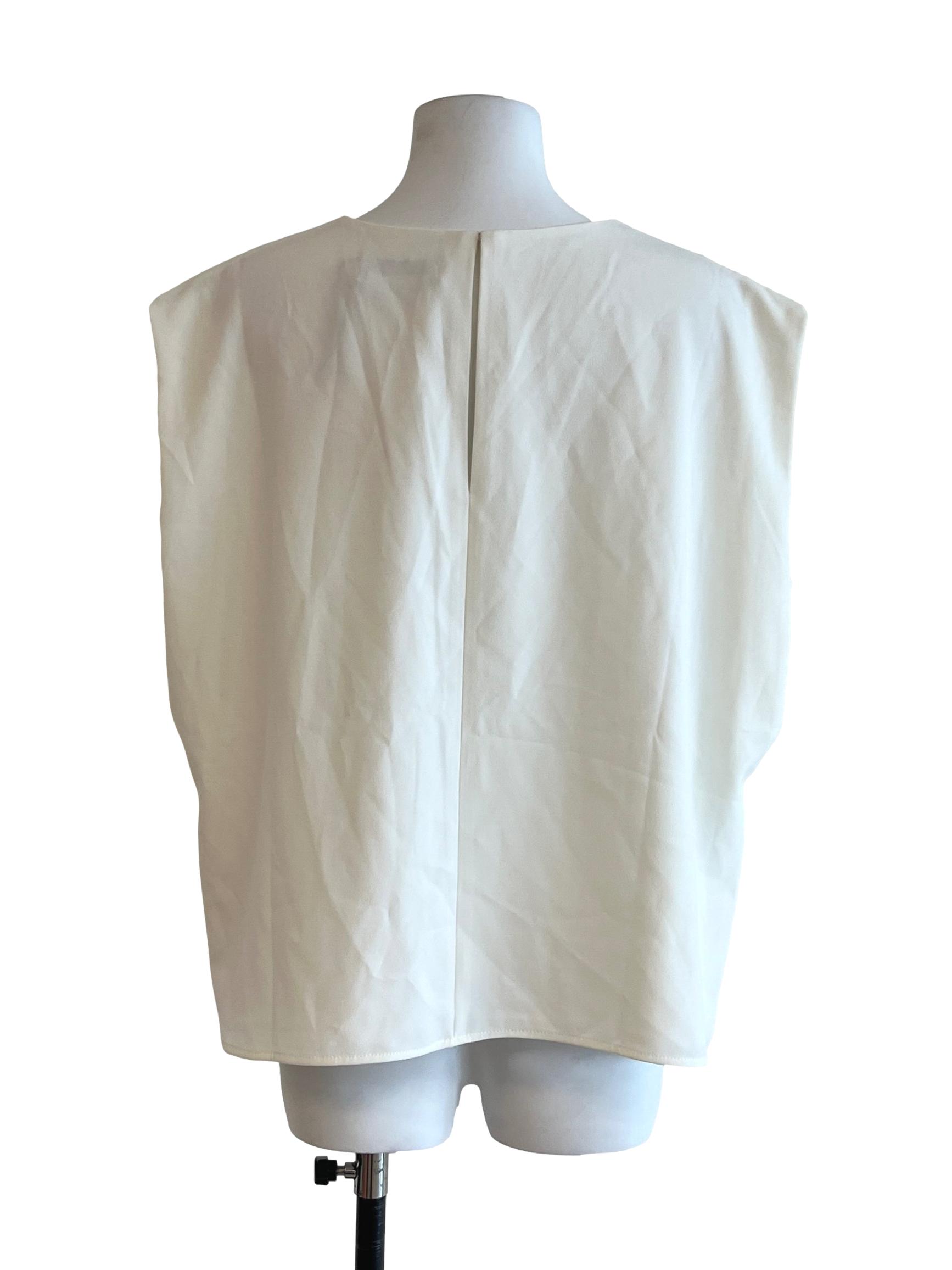 Cream White Loop Sleeveless Top