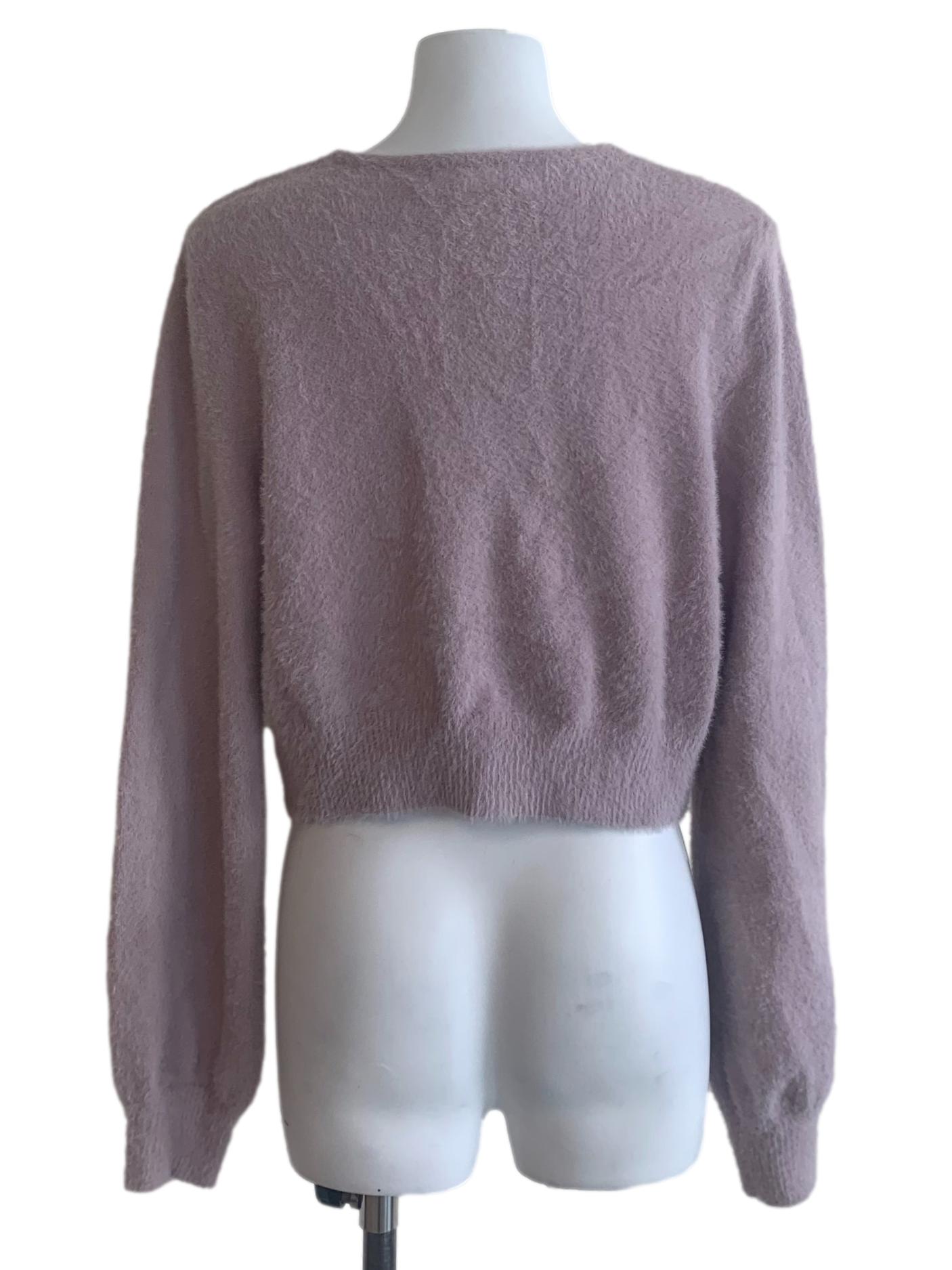 Heather Purple Fuzzy Cardigan