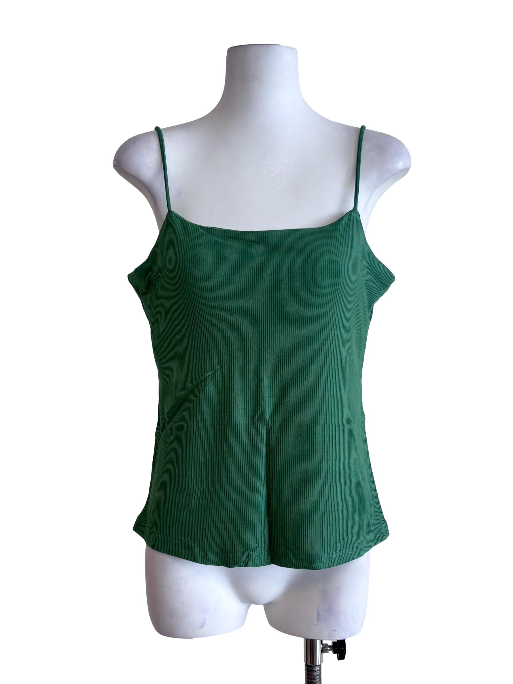 Green Madrid Ribbed Padded Top