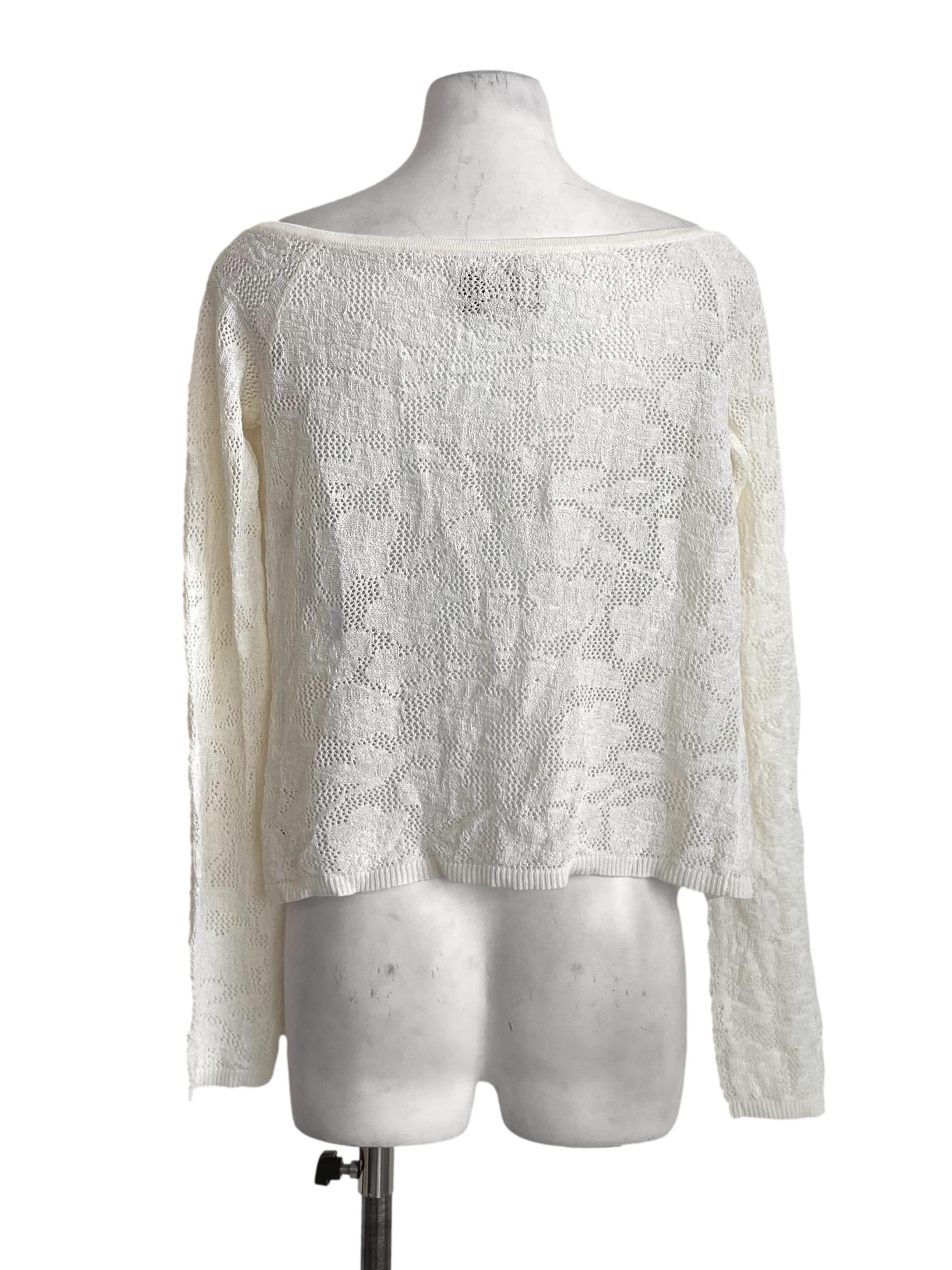Cream White Stretchable Cardigan