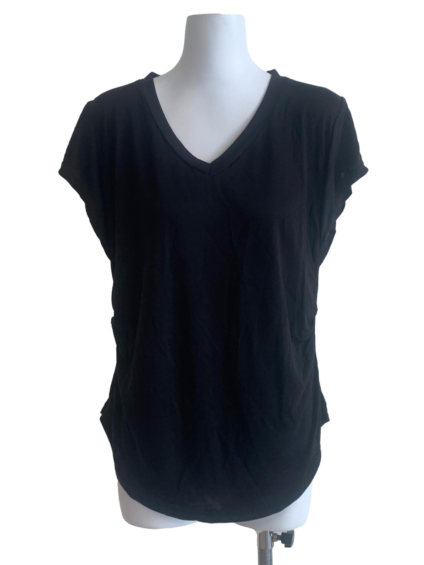Black Cowl Sleeve Top