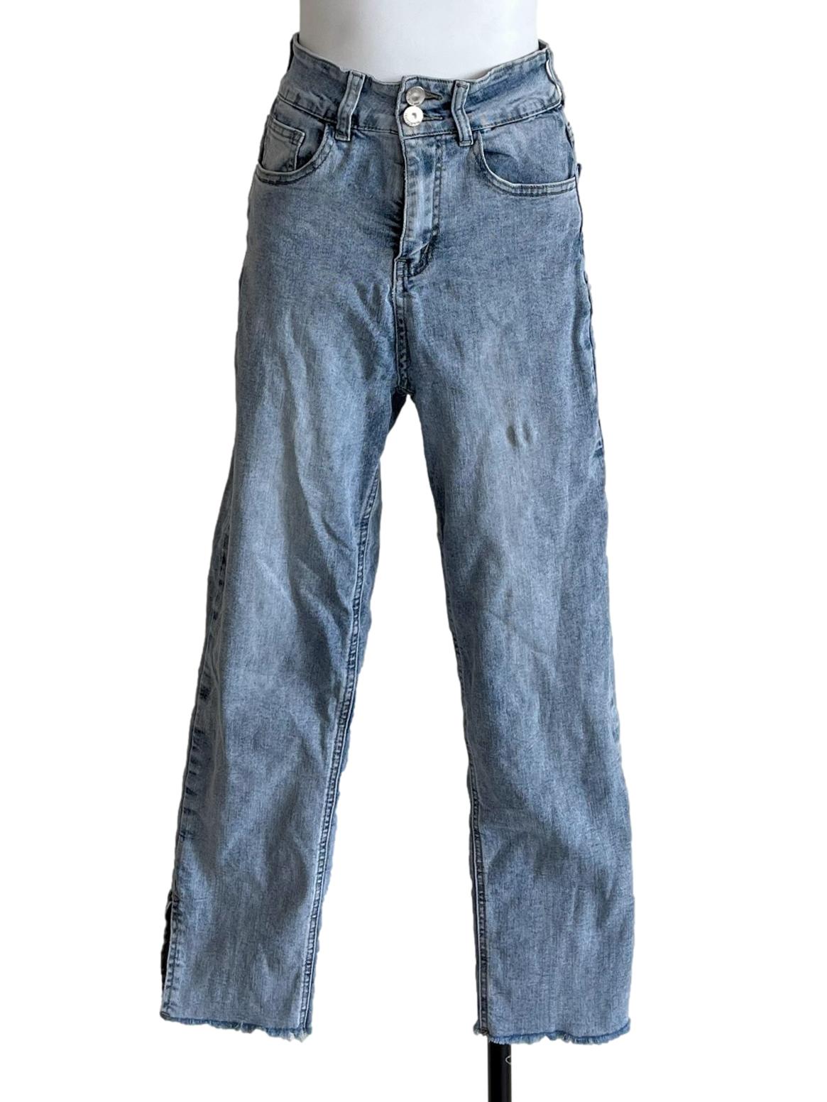 Light Wash Denim Straight-Leg Jeans