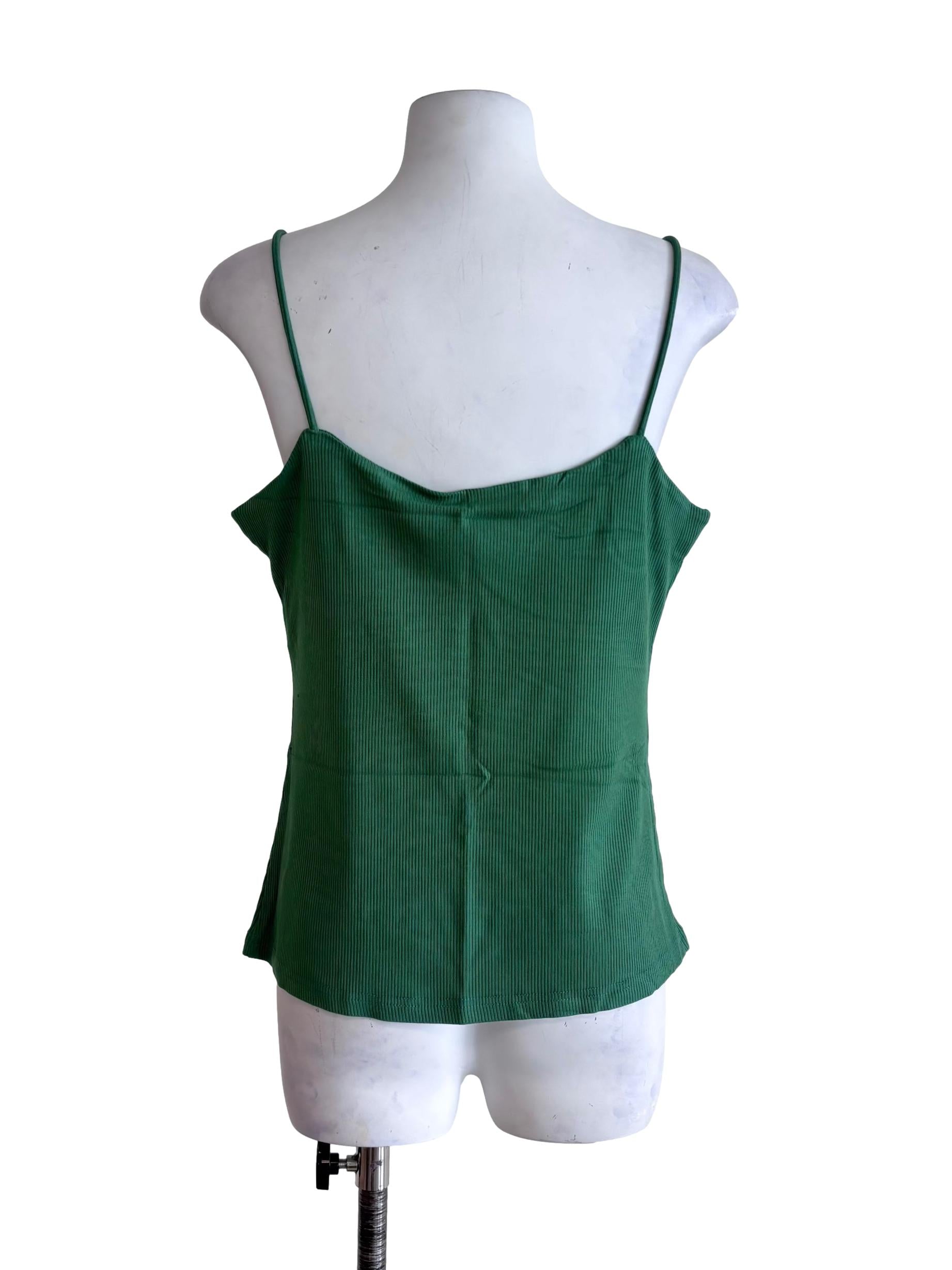 Green Madrid Ribbed Padded Top