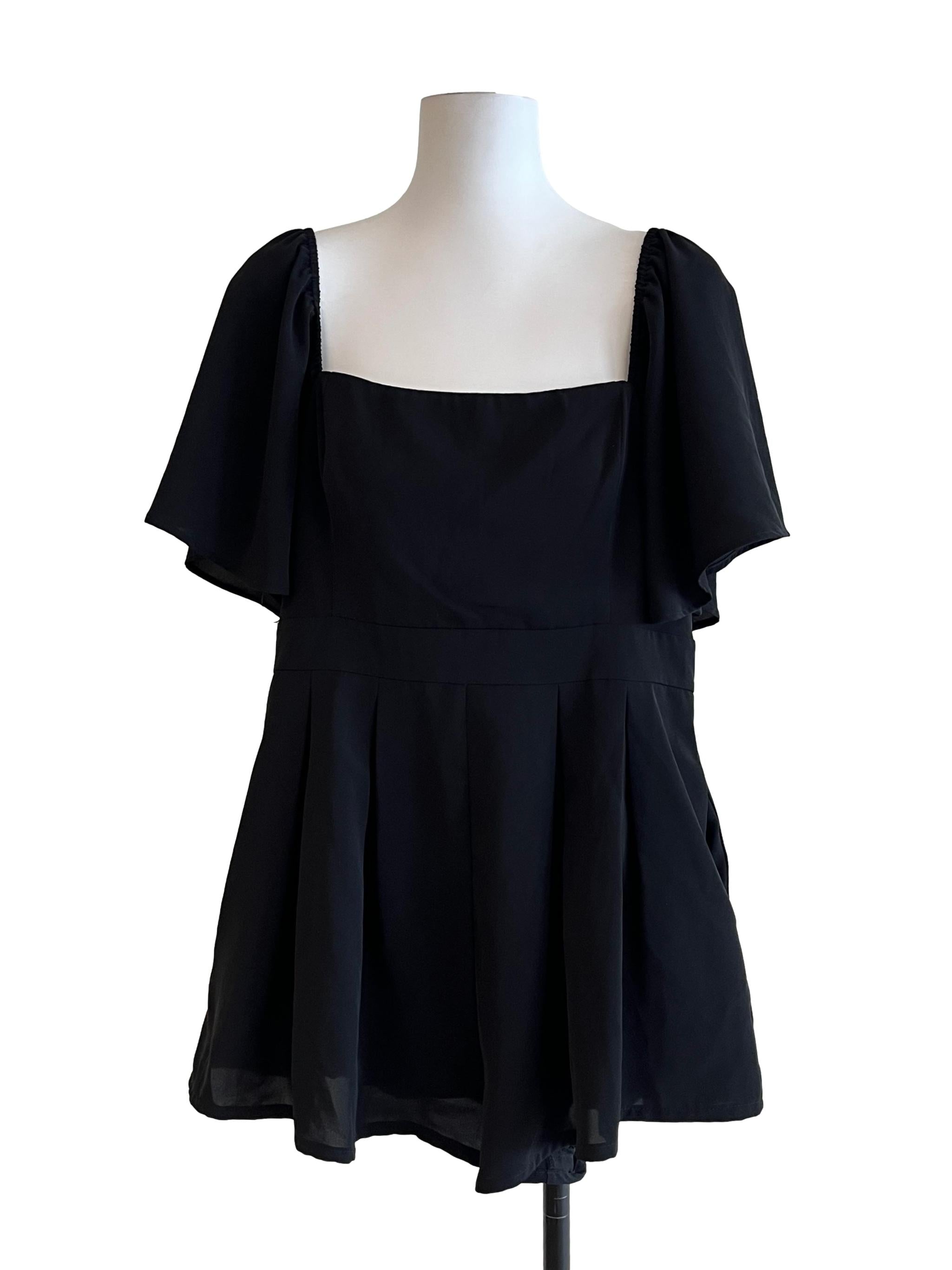 Pitch Black Square Blouse