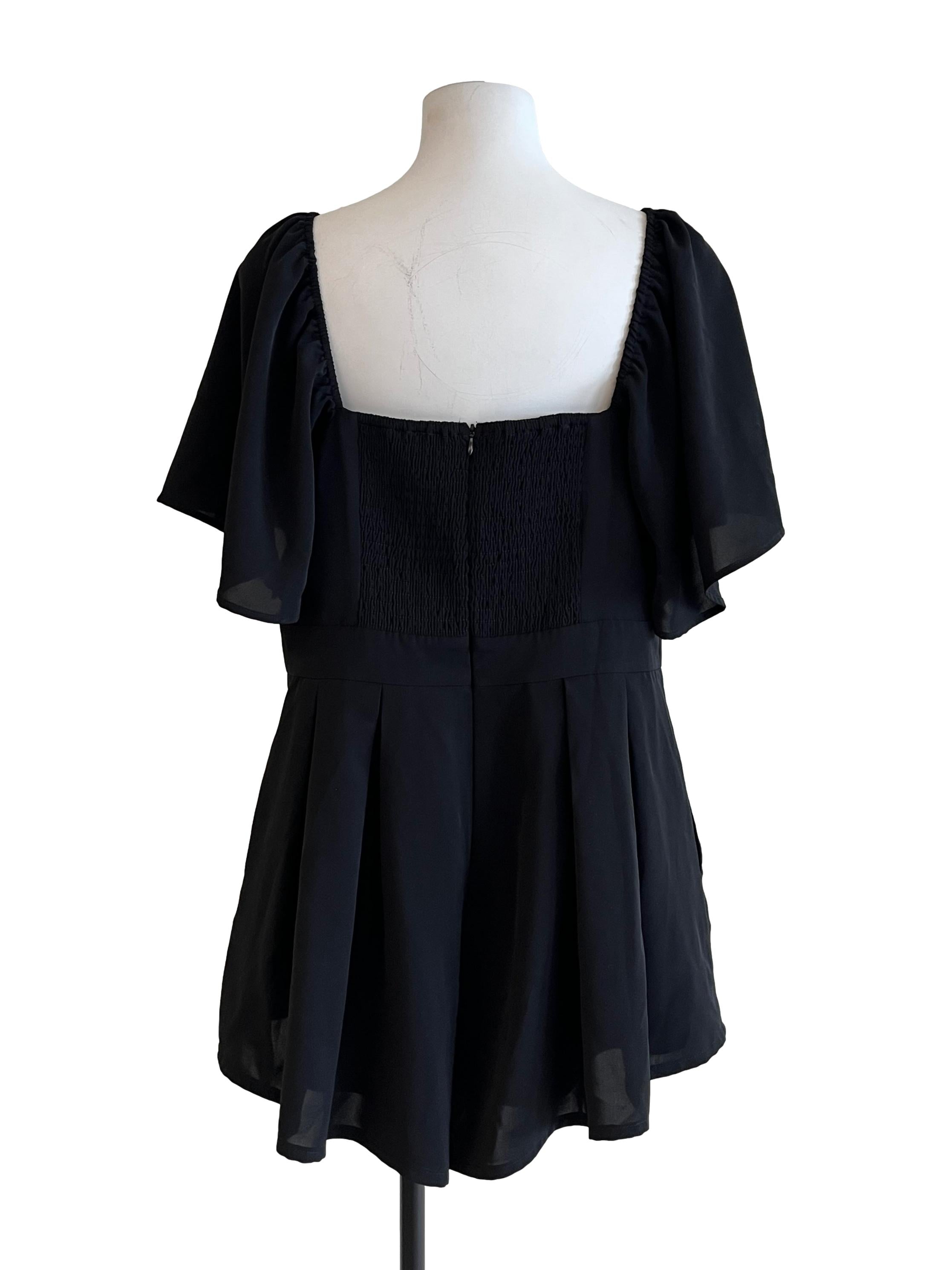 Pitch Black Square Blouse