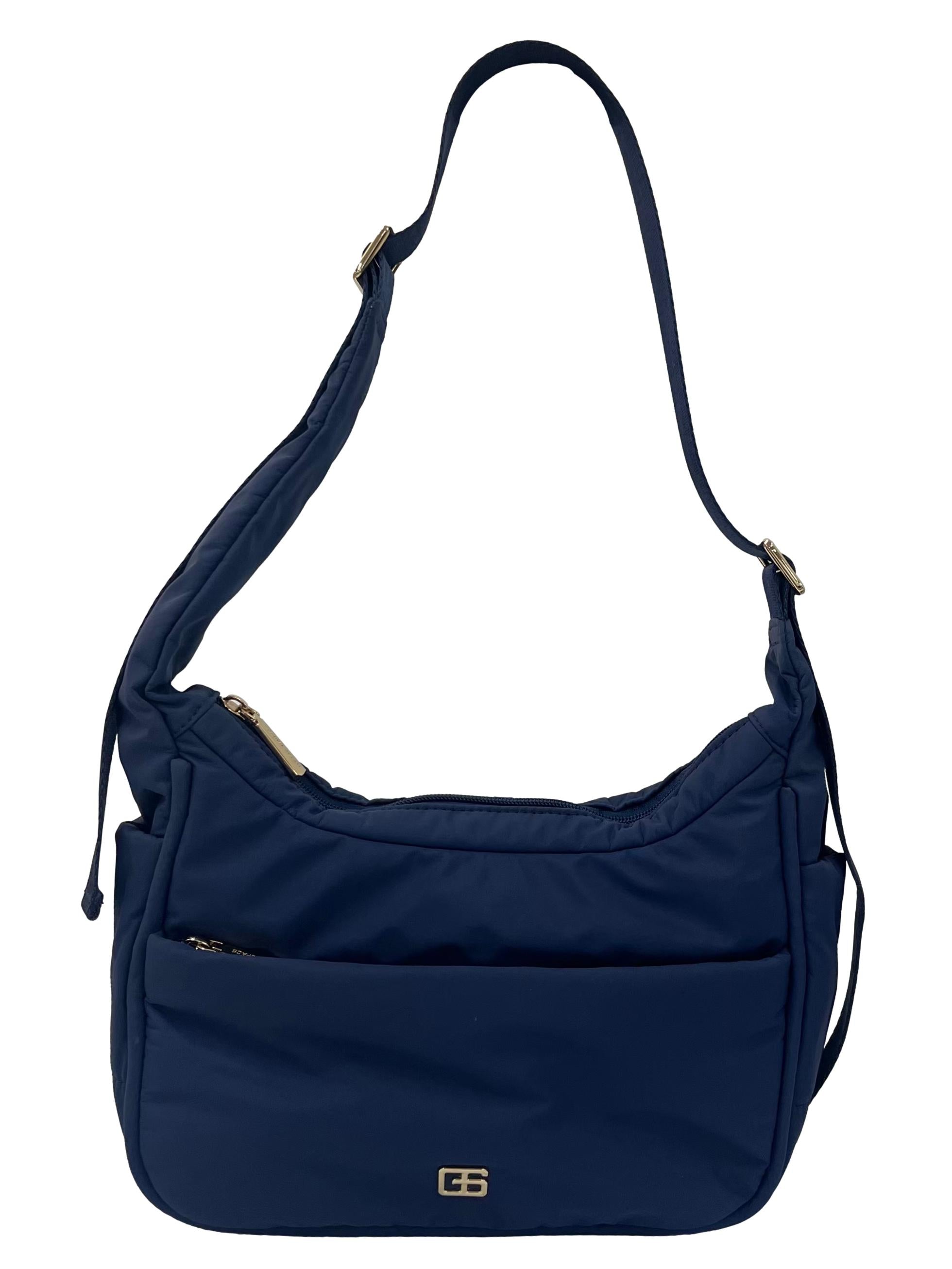 Blue Crossbody Bag With Adjustable Straps