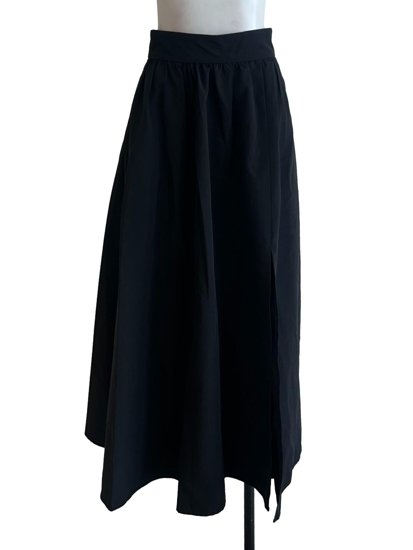 Coal Black Slit Skirt