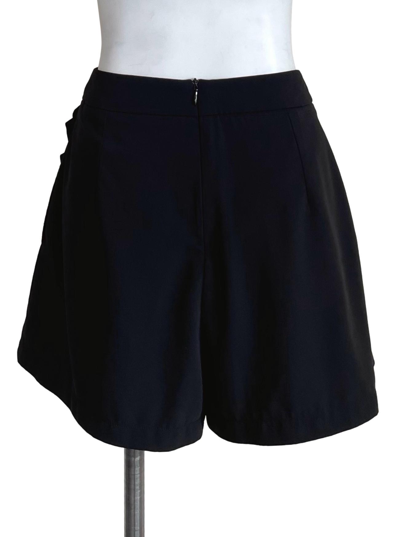Black Ruffled Overlay Skorts
