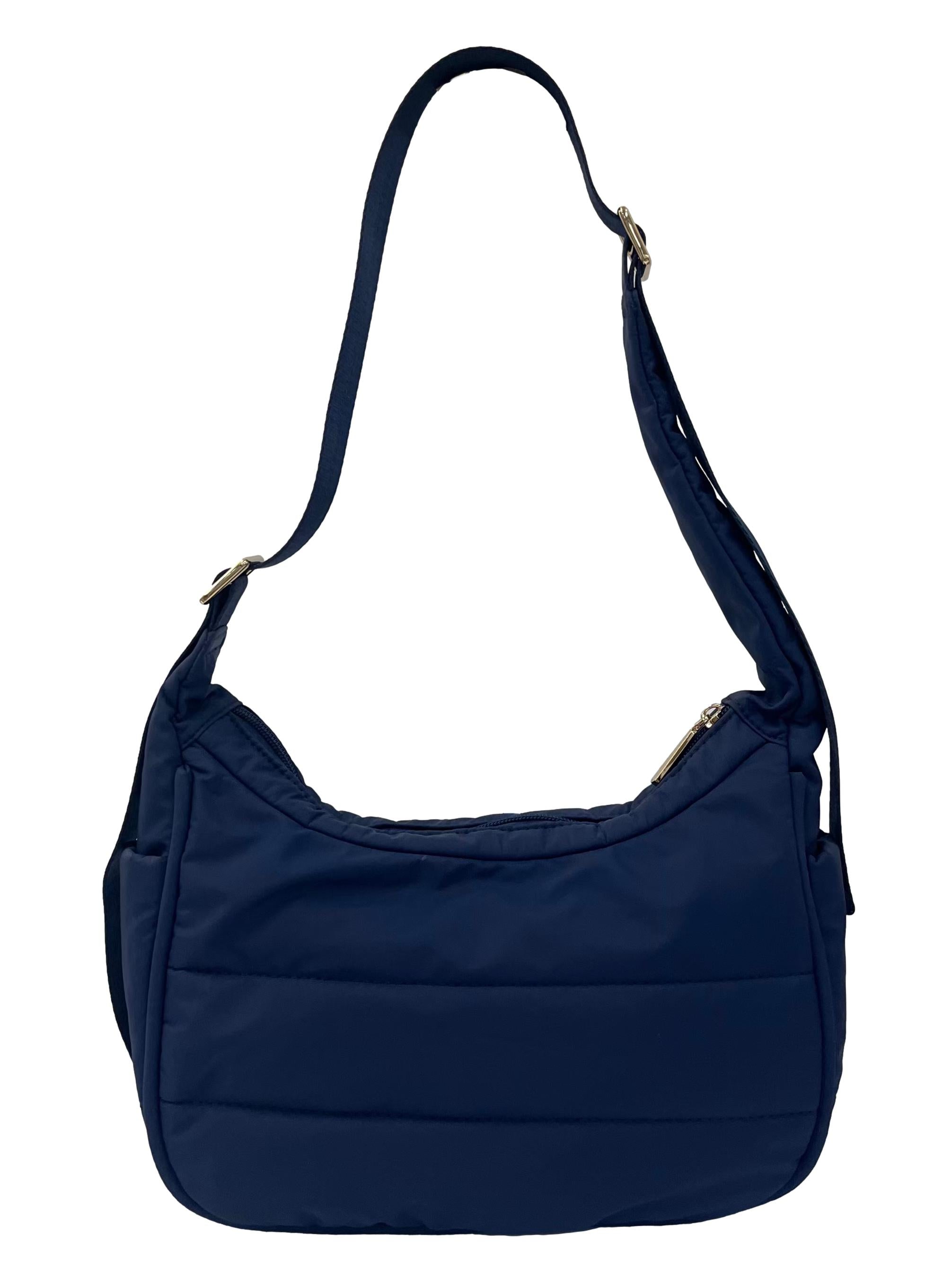 Blue Crossbody Bag With Adjustable Straps