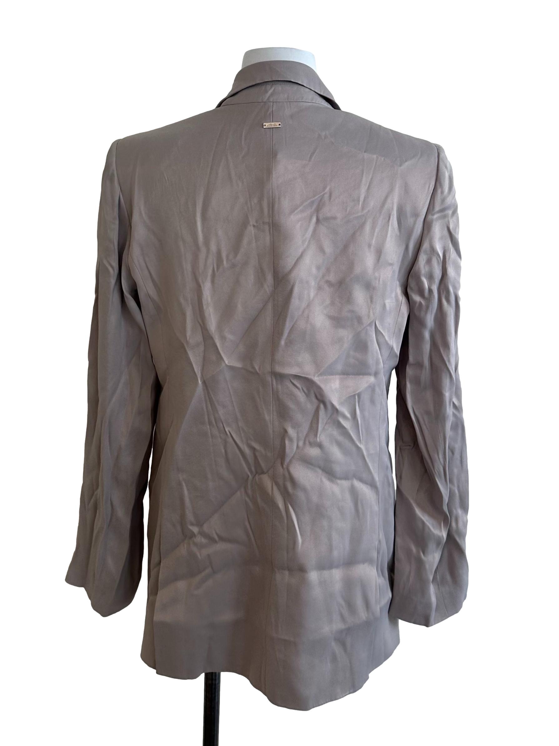 Tortilla Brown Satin Collar Blazer