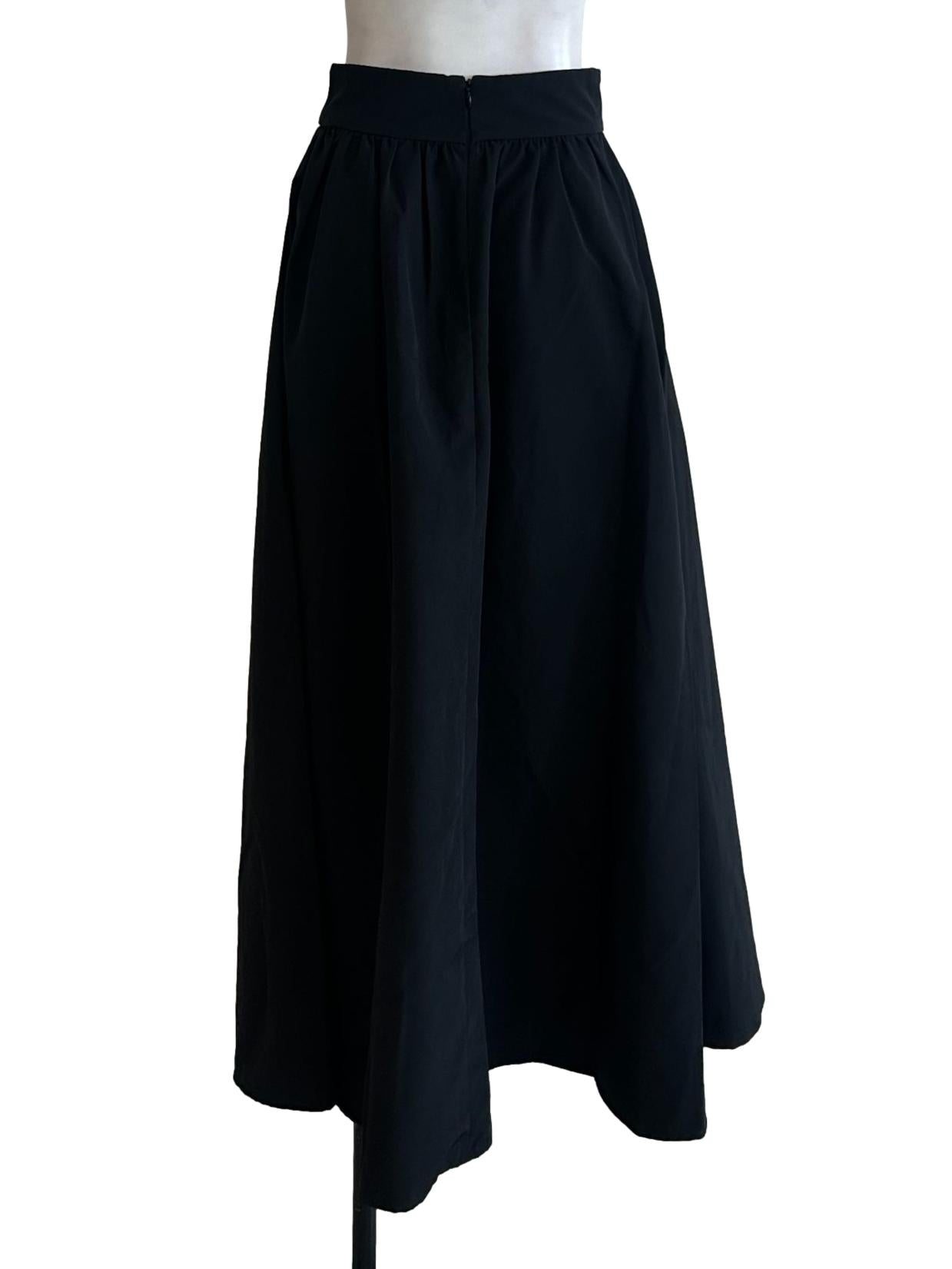 Coal Black Slit Skirt