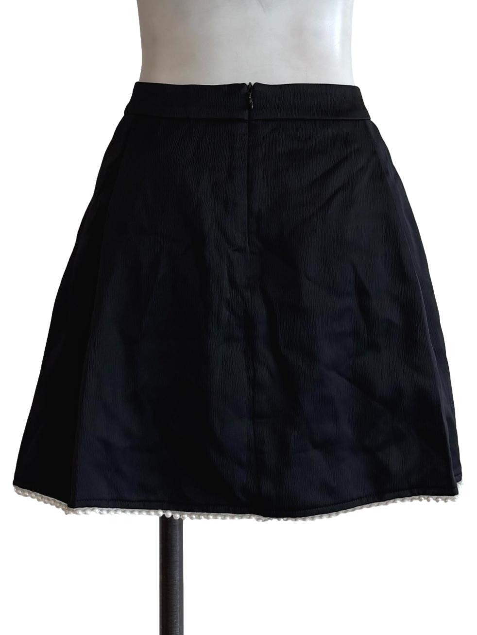 Satin Black Mini Skirt