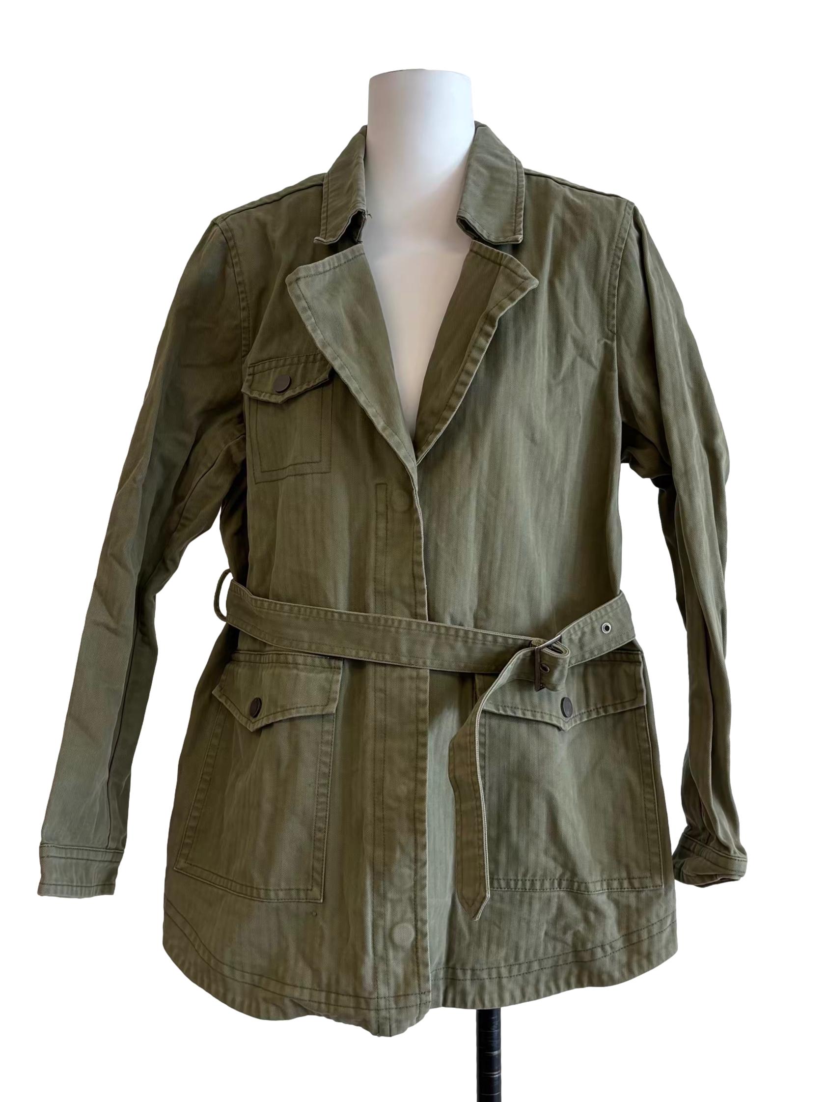 Olive Green Belted Jacket