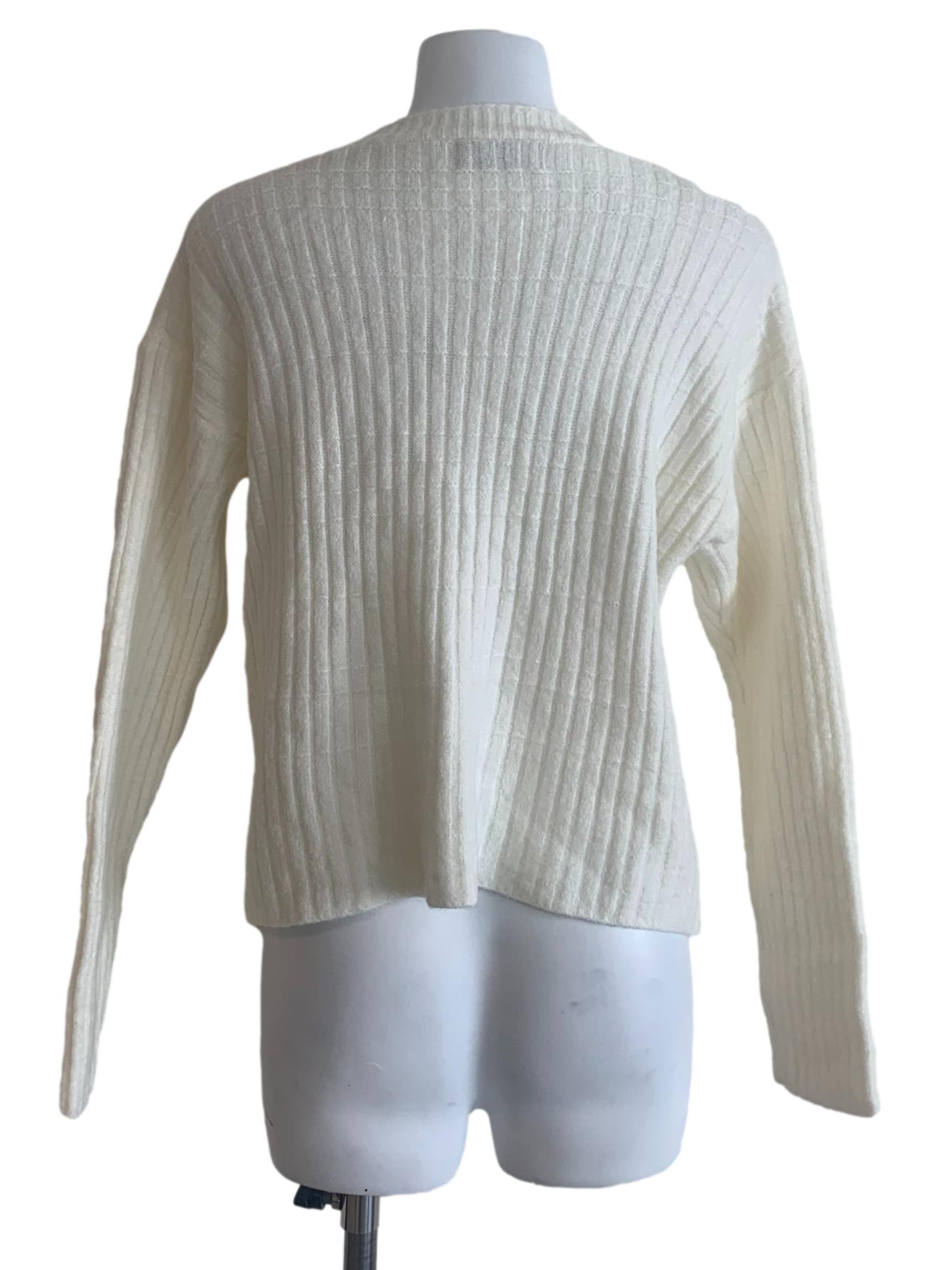 Chiffon White Knitted Cardigan
