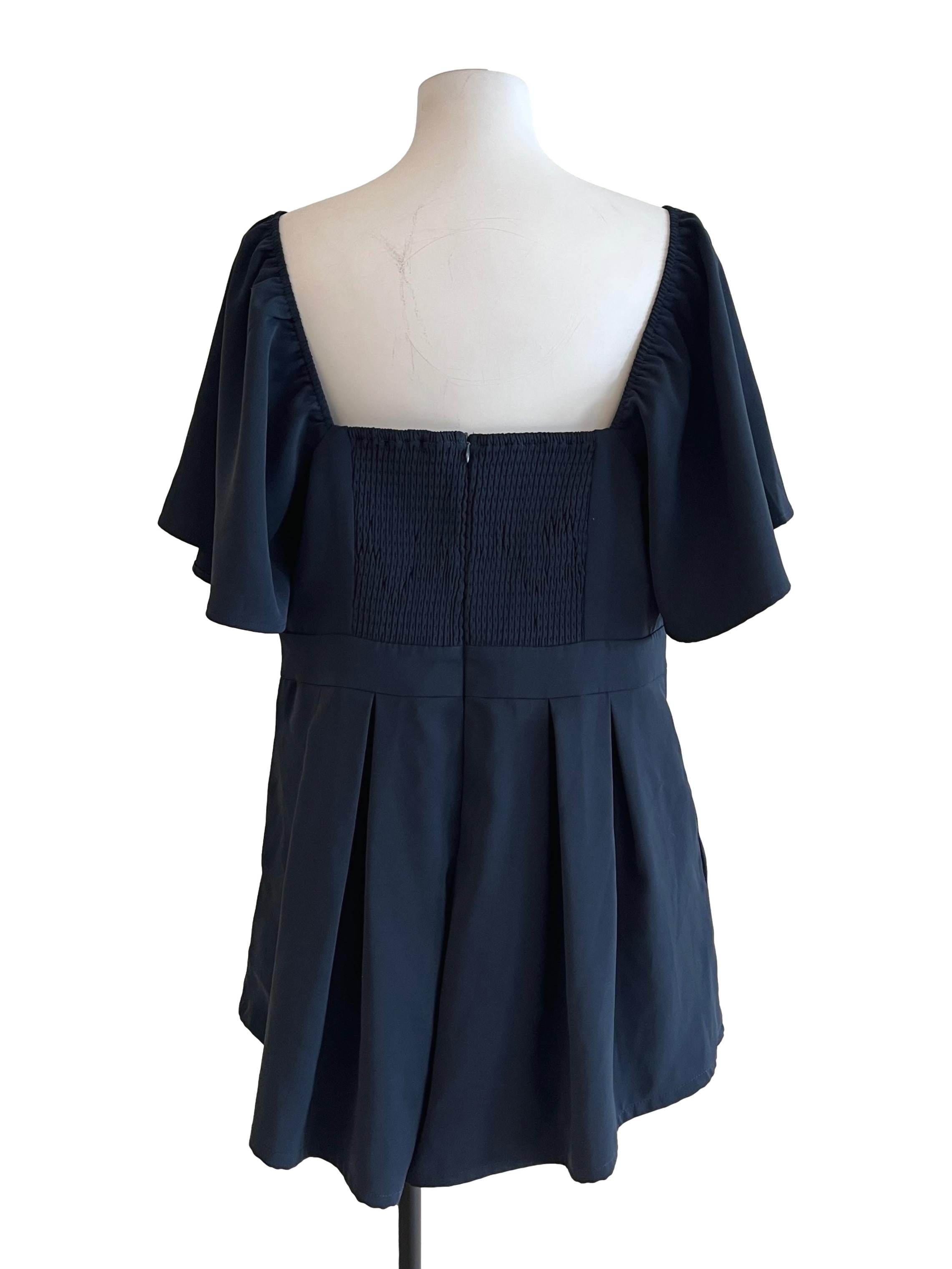 Peacock Blue Square Blouse