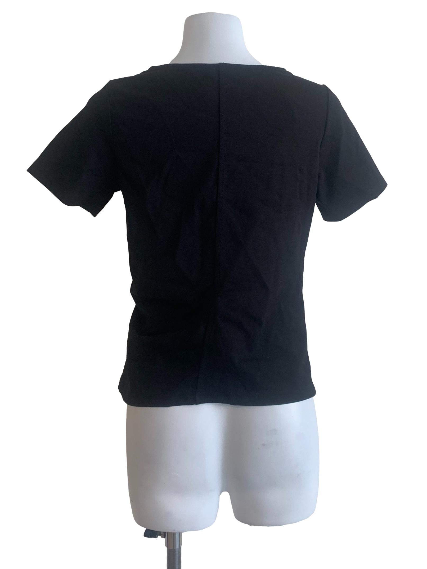 Black Round Neck Top