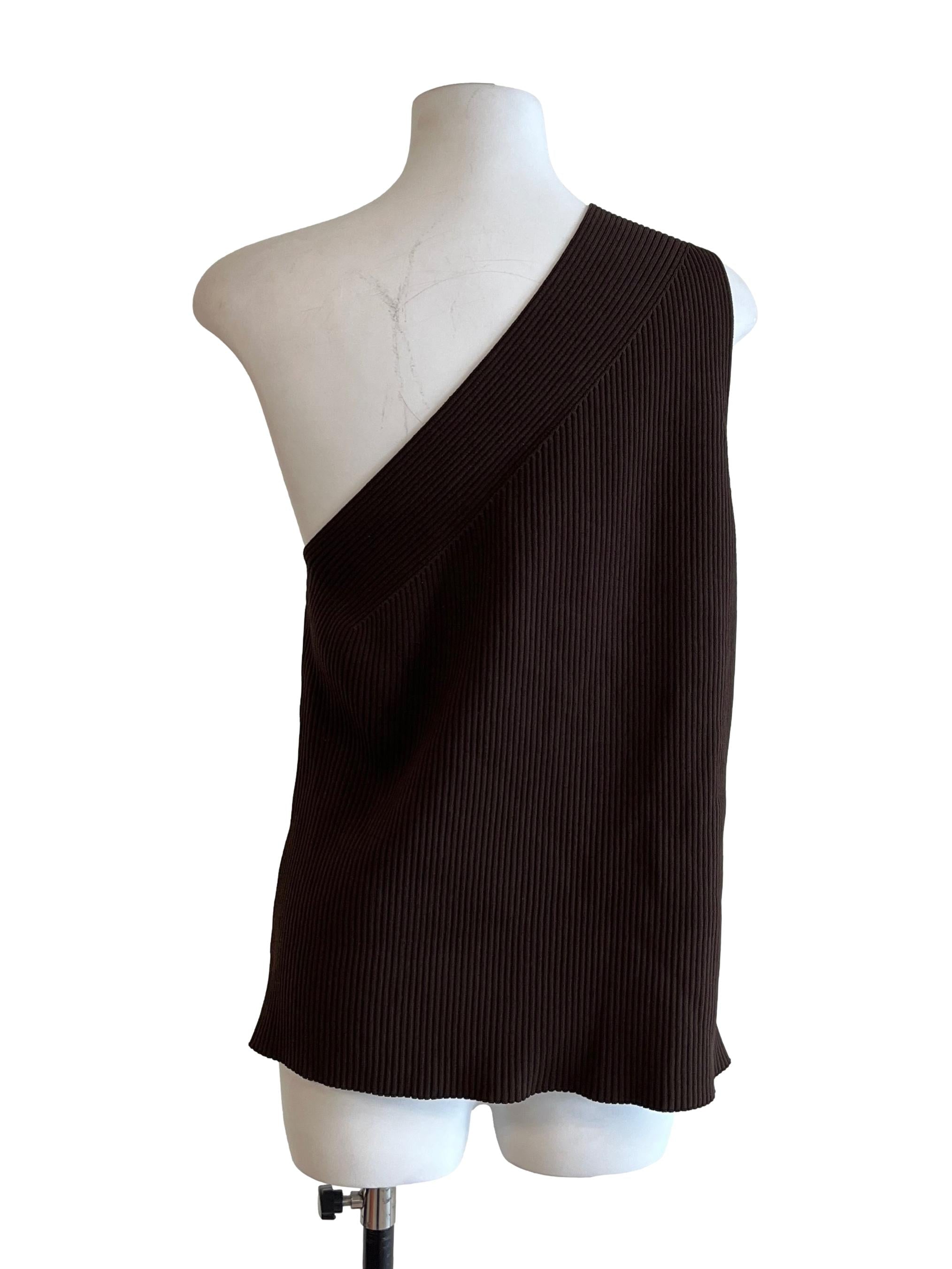 Chocolate Brown Knit Toga Top