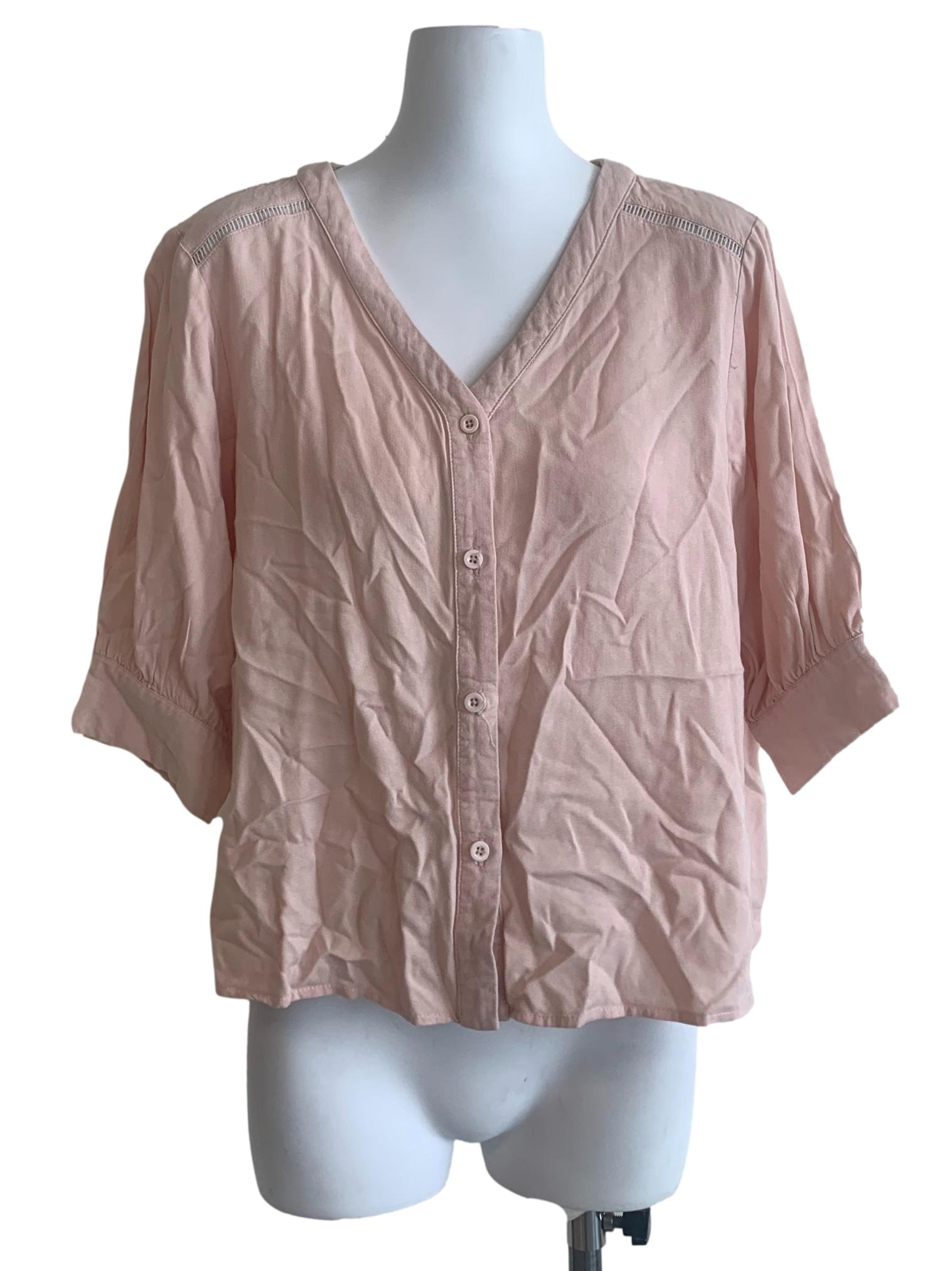 Salmon Pink Bishop Sleeve Top