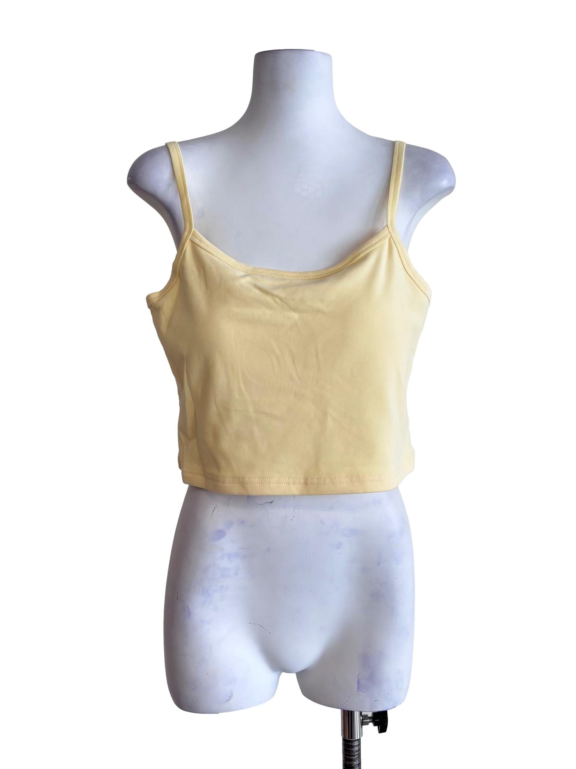 Yellow Jessica Basic Crop Padded Top
