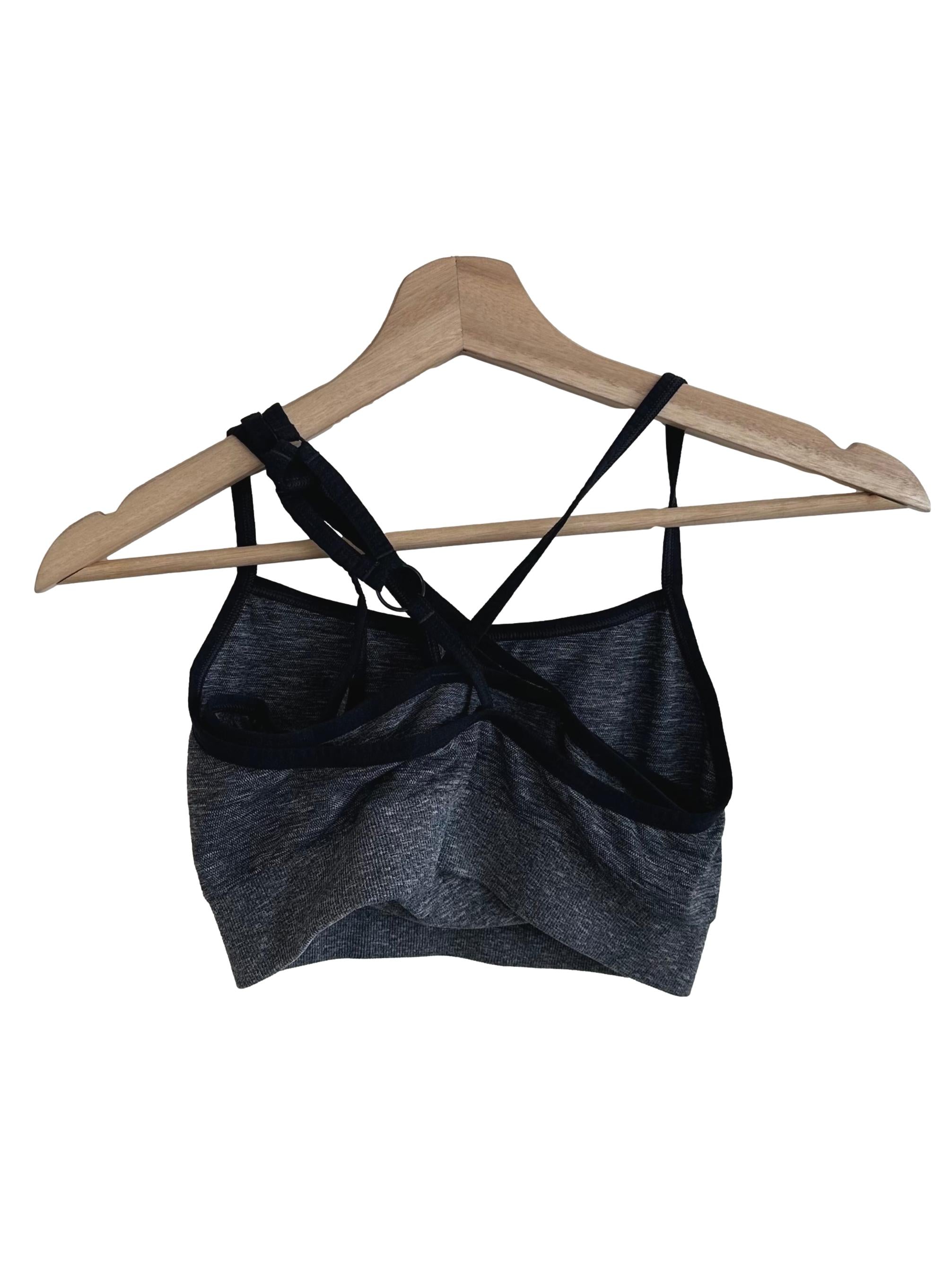 Dark Grey Graphic Sports Bra