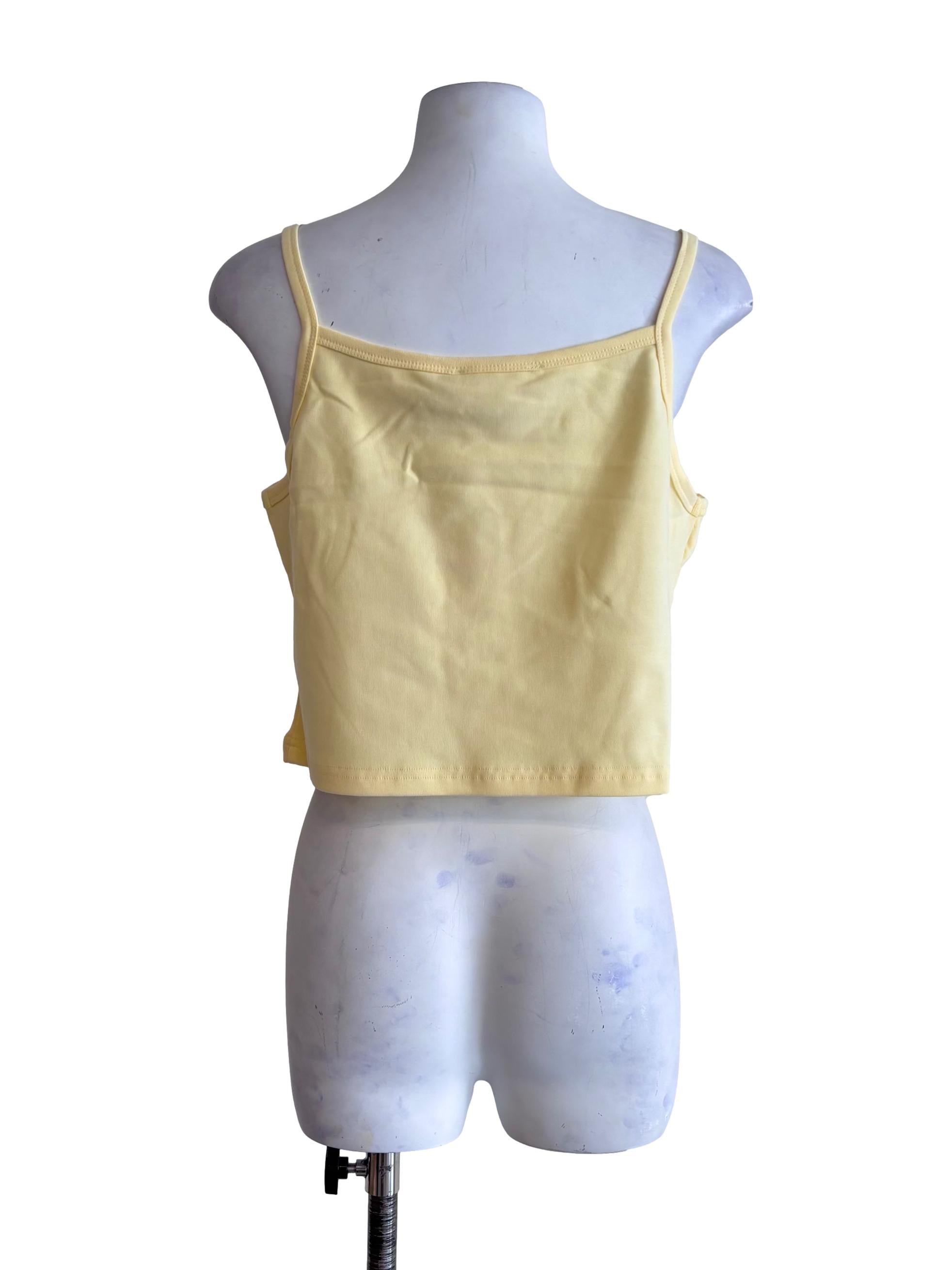 Yellow Jessica Basic Crop Padded Top
