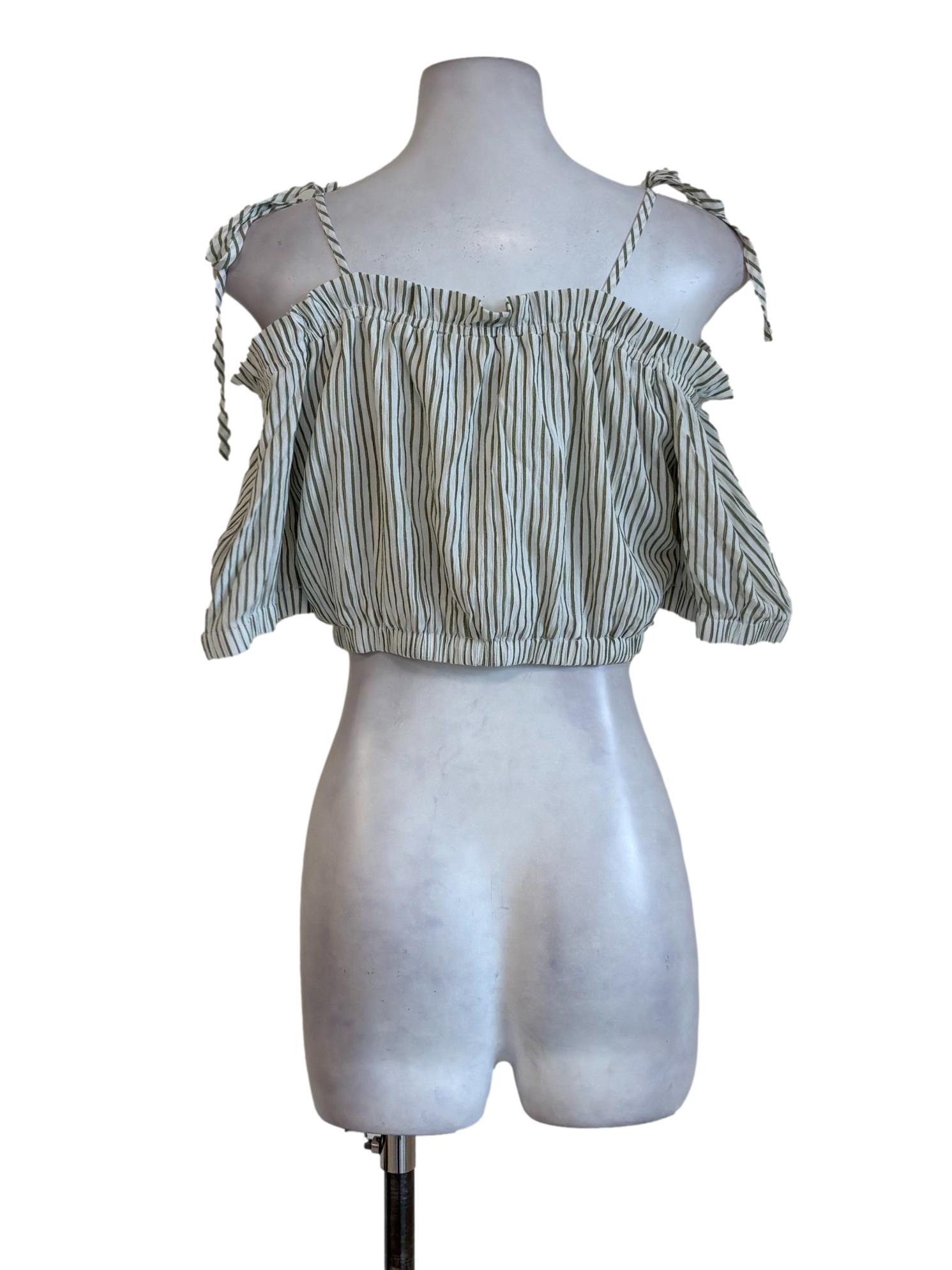 Green Stripes Off Shoulder