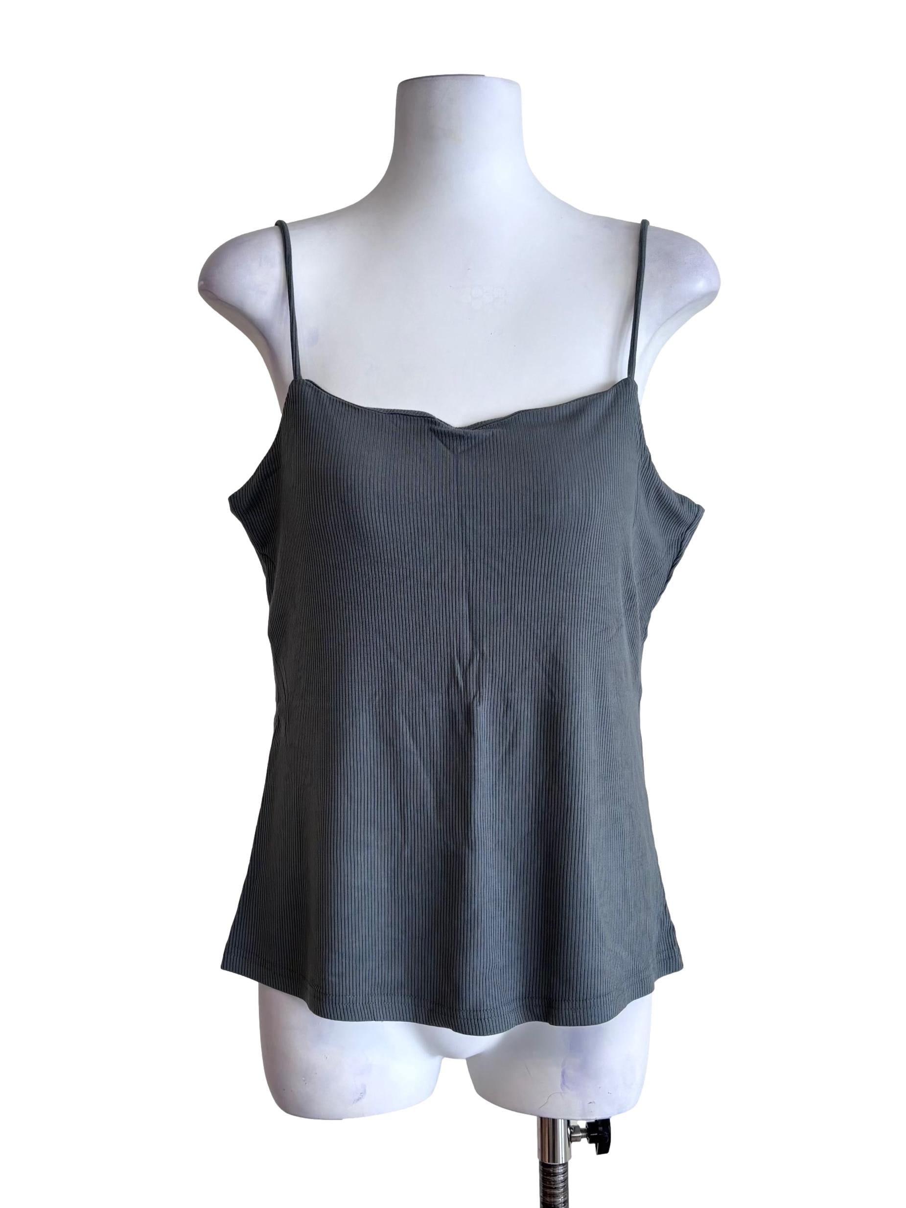 Green Madrid Ribbed Padded Top
