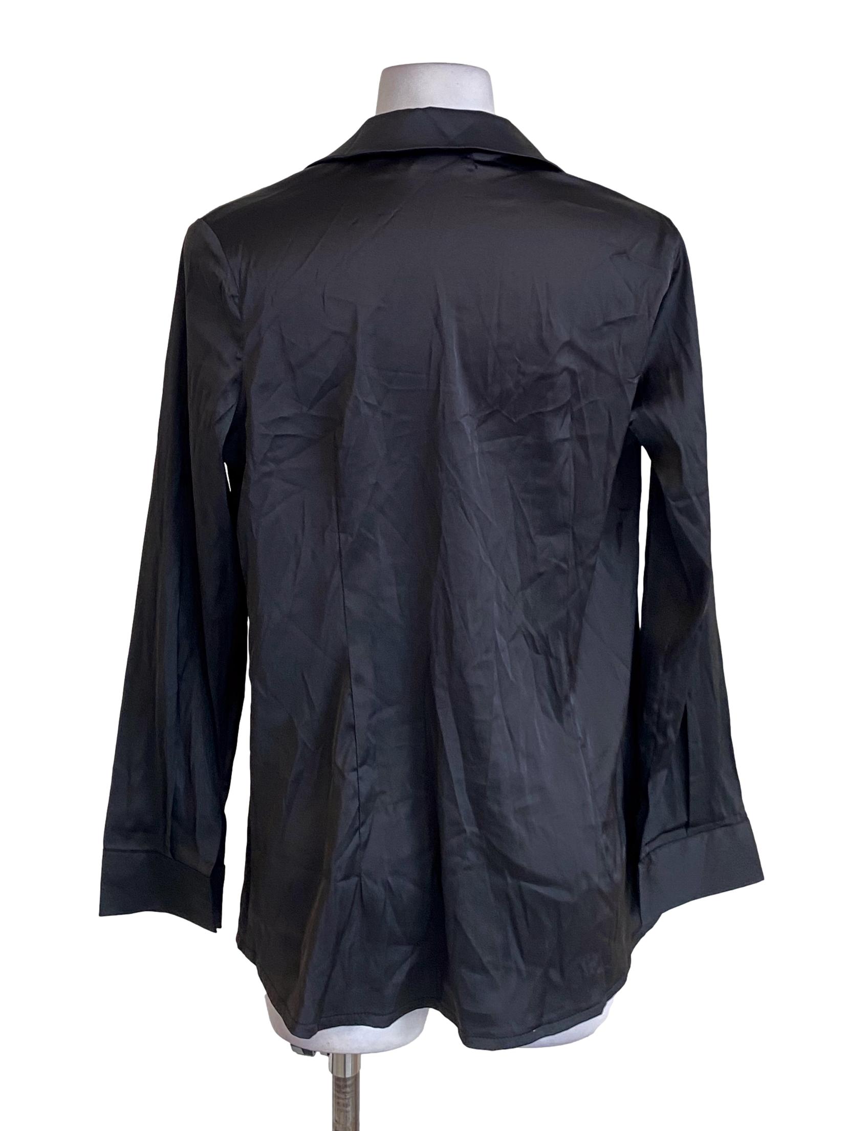 Black Double Closure Bust Shirt Blouse
