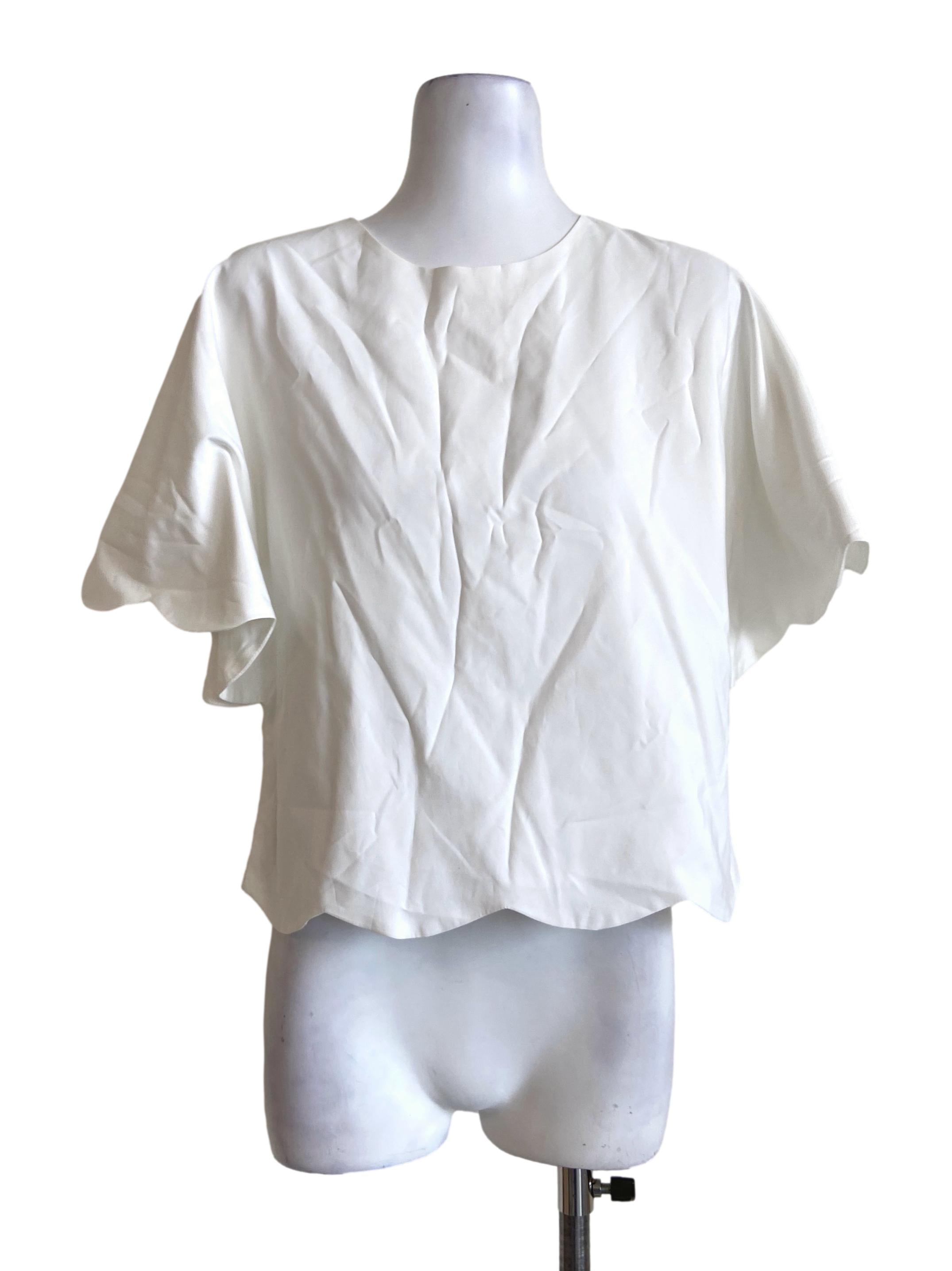 White & Zipper Blouse