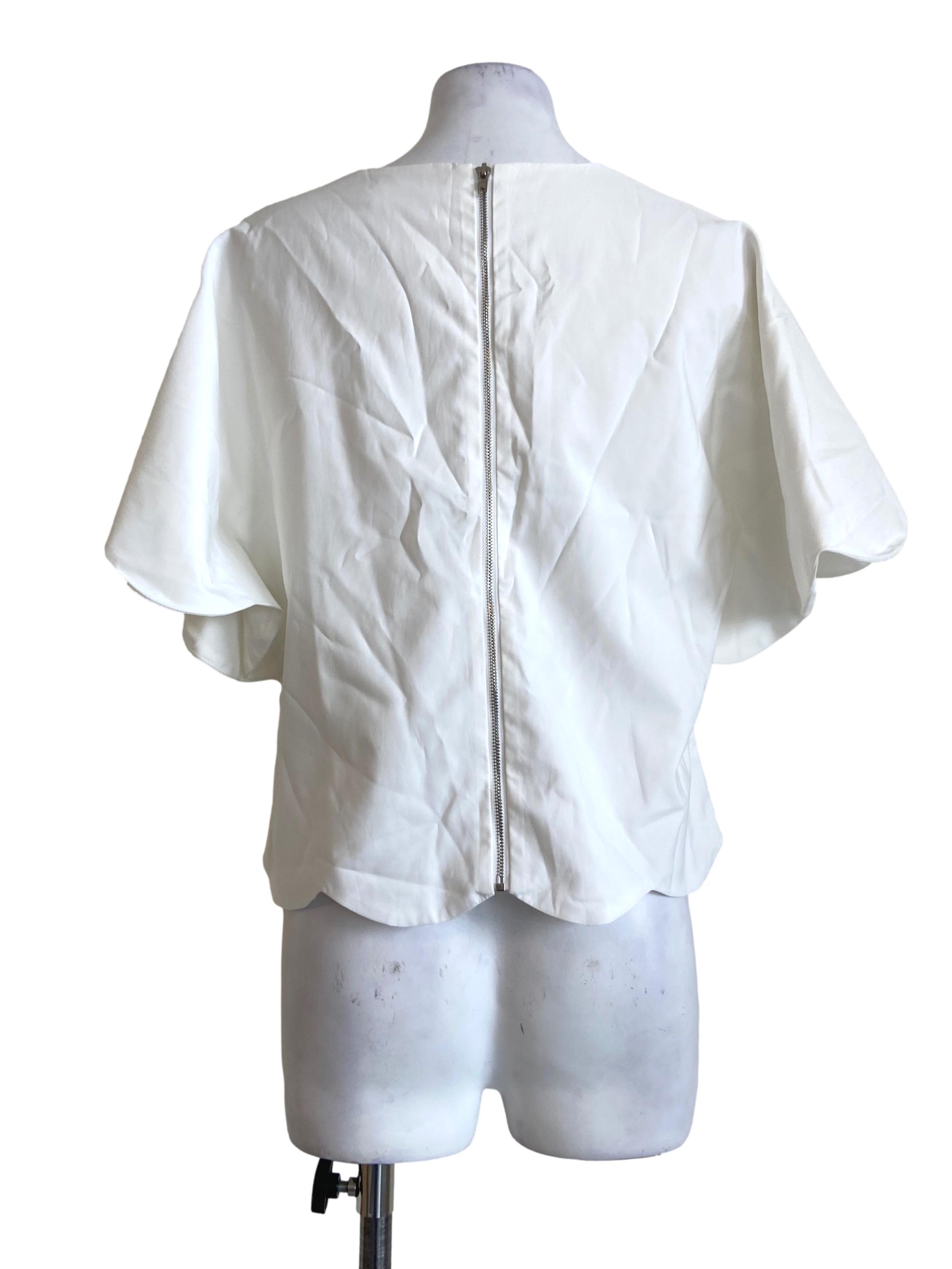 White & Zipper Blouse