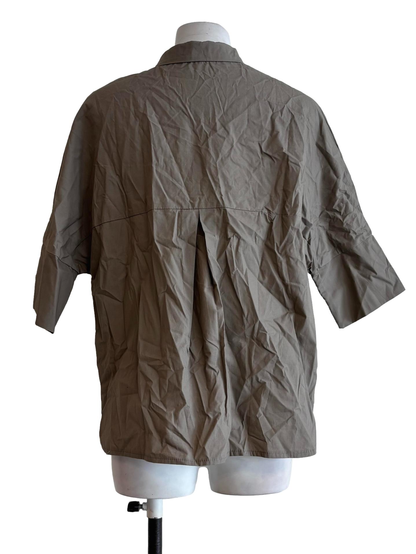 Khaki Brown Buttoned Collared Shirt