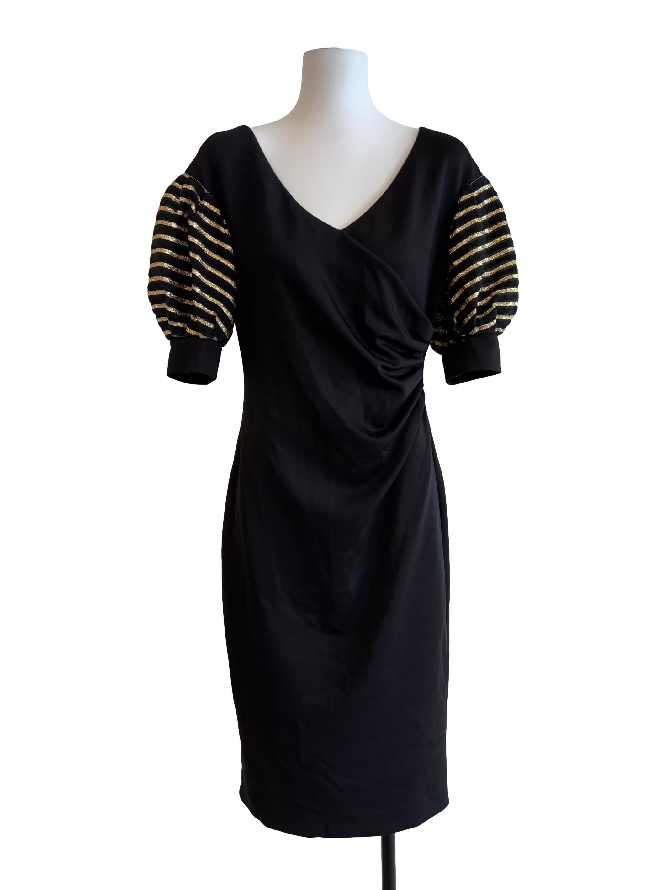 Slate Black Puff Sleeve Bodycon Dress