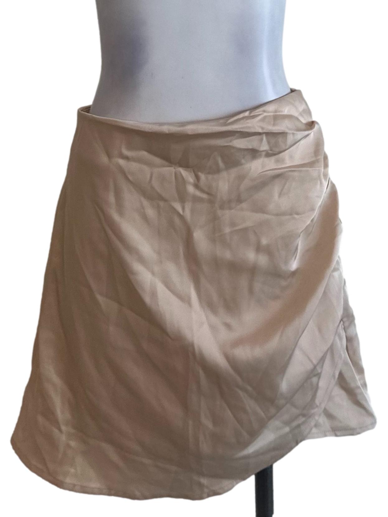 Gold Beige Satin Skorts
