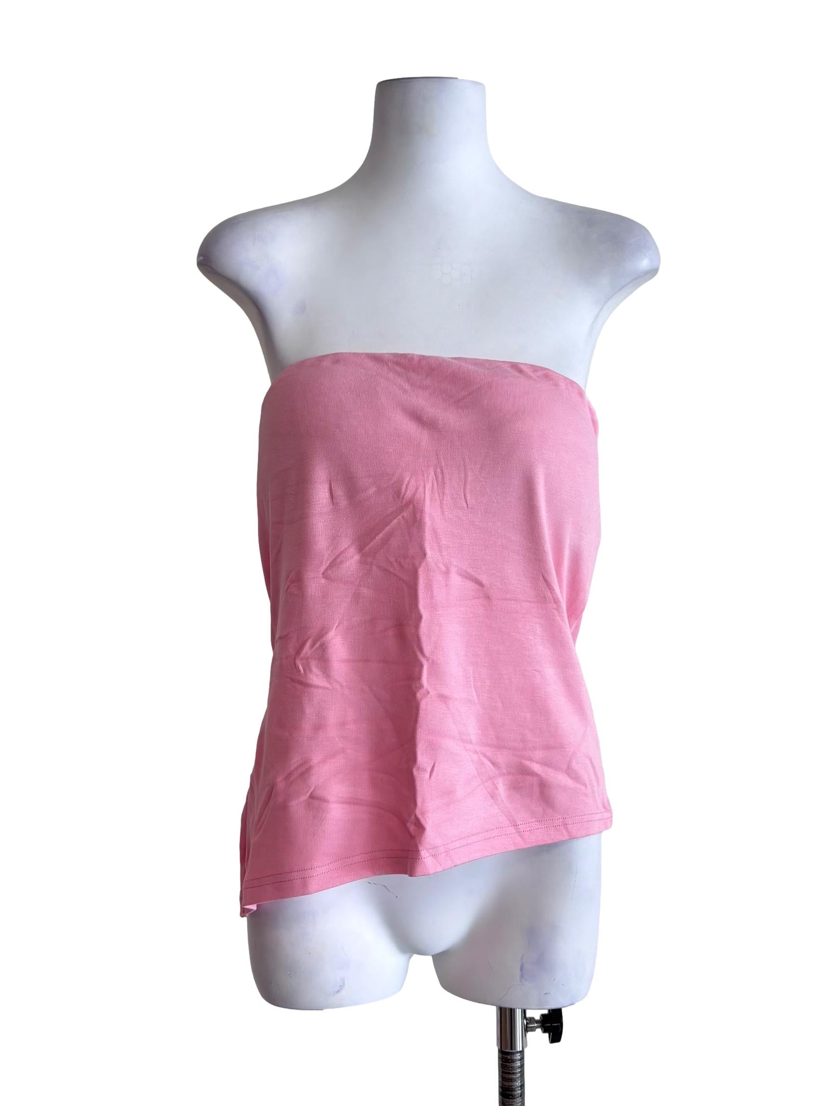 Pink Ronni Asymmetrical Padded Tube Top