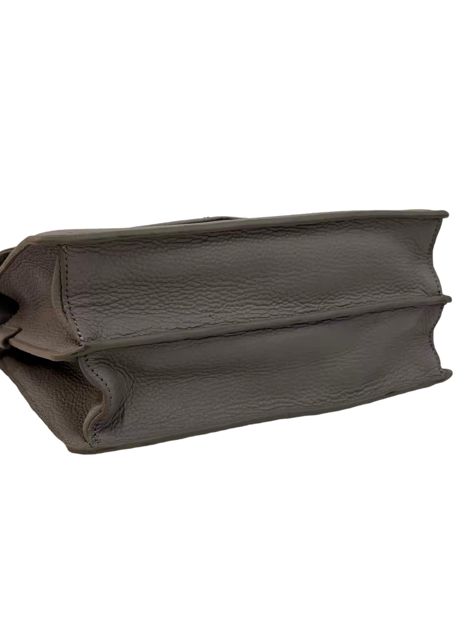 Grey Leather Brittni Quilted Envelope Handbag CSN