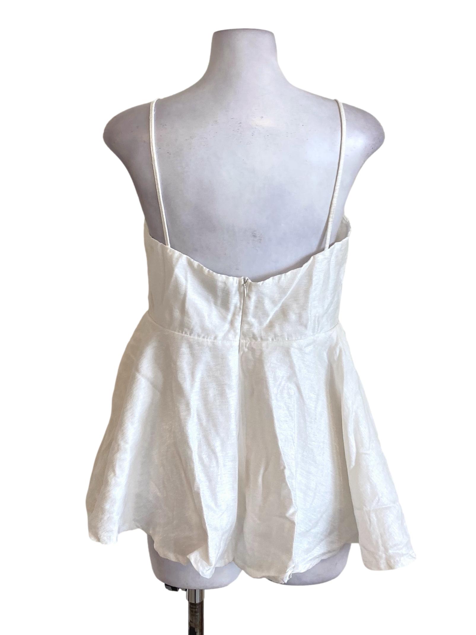 White Spaghetti Strap A-Line Top