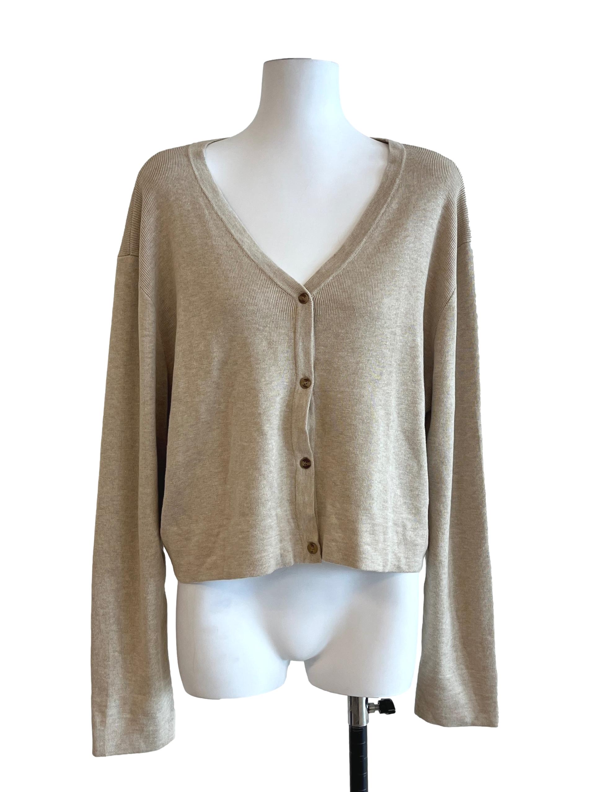 Bone White Knit Cardigan