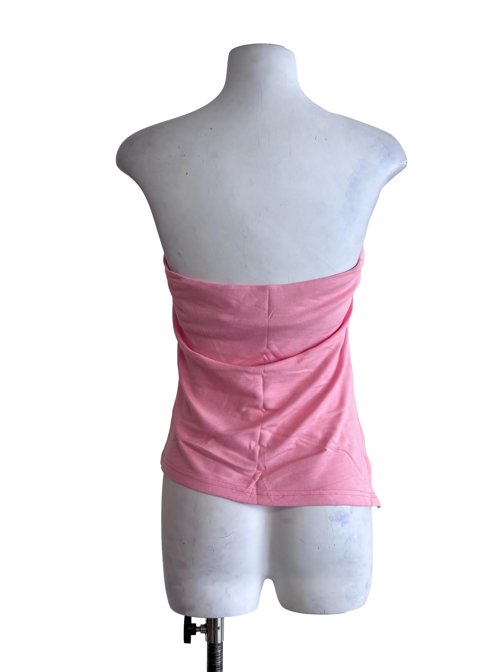 Pink Ronni Asymmetrical Padded Tube Top