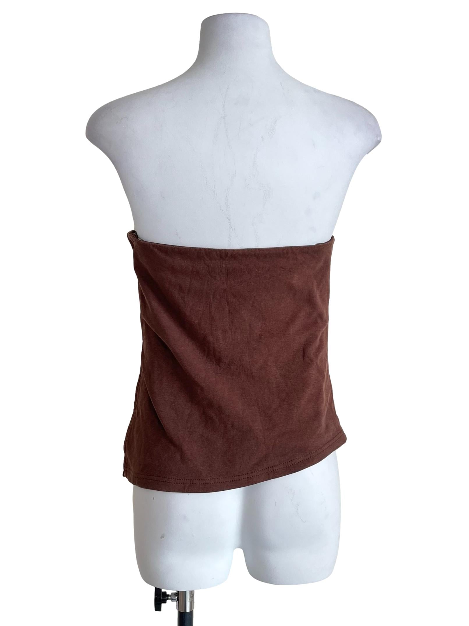 Pecan Brown Ruched Tube Top
