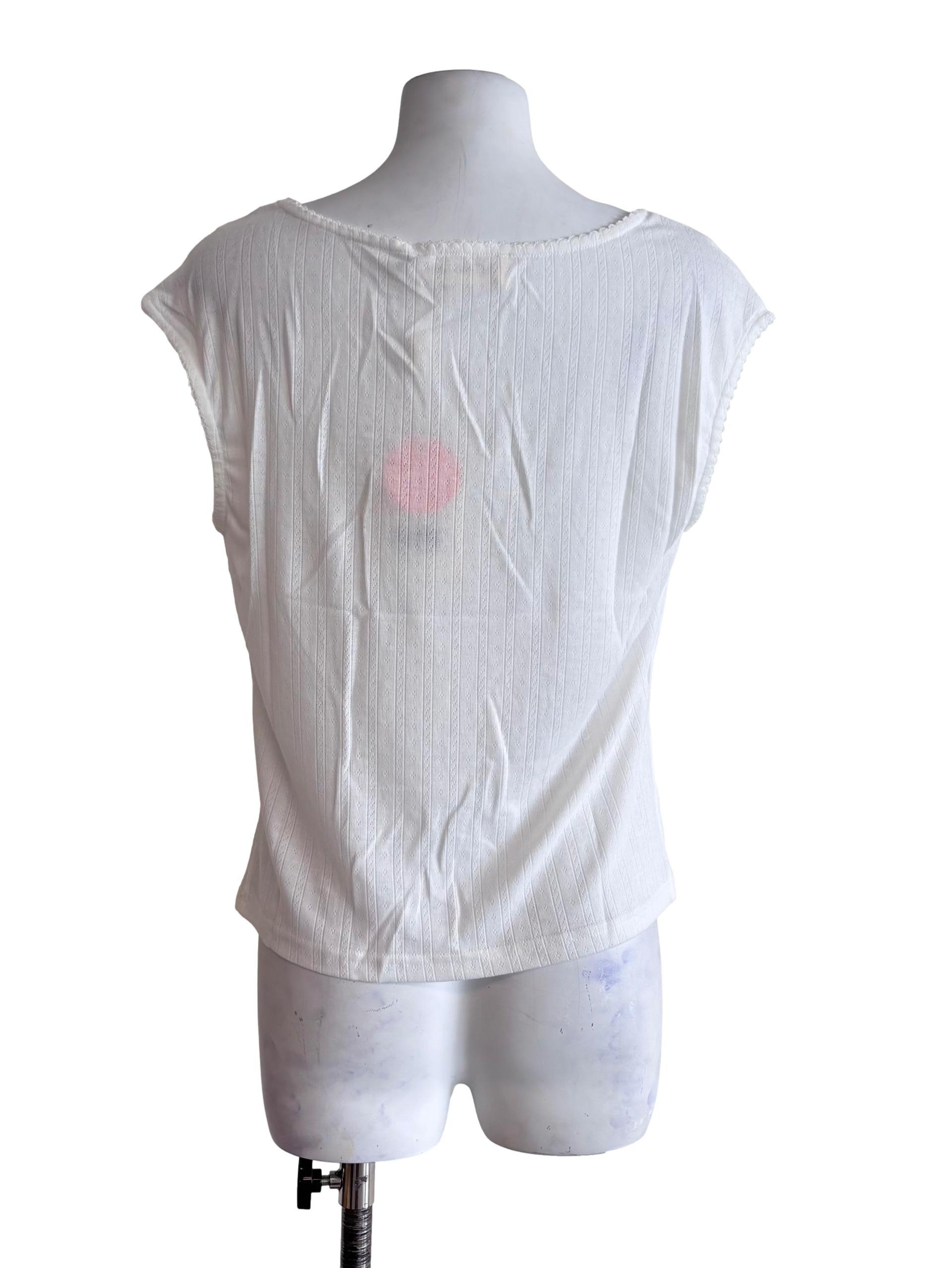 White Nikolas Lounge Ribbon Basic Top