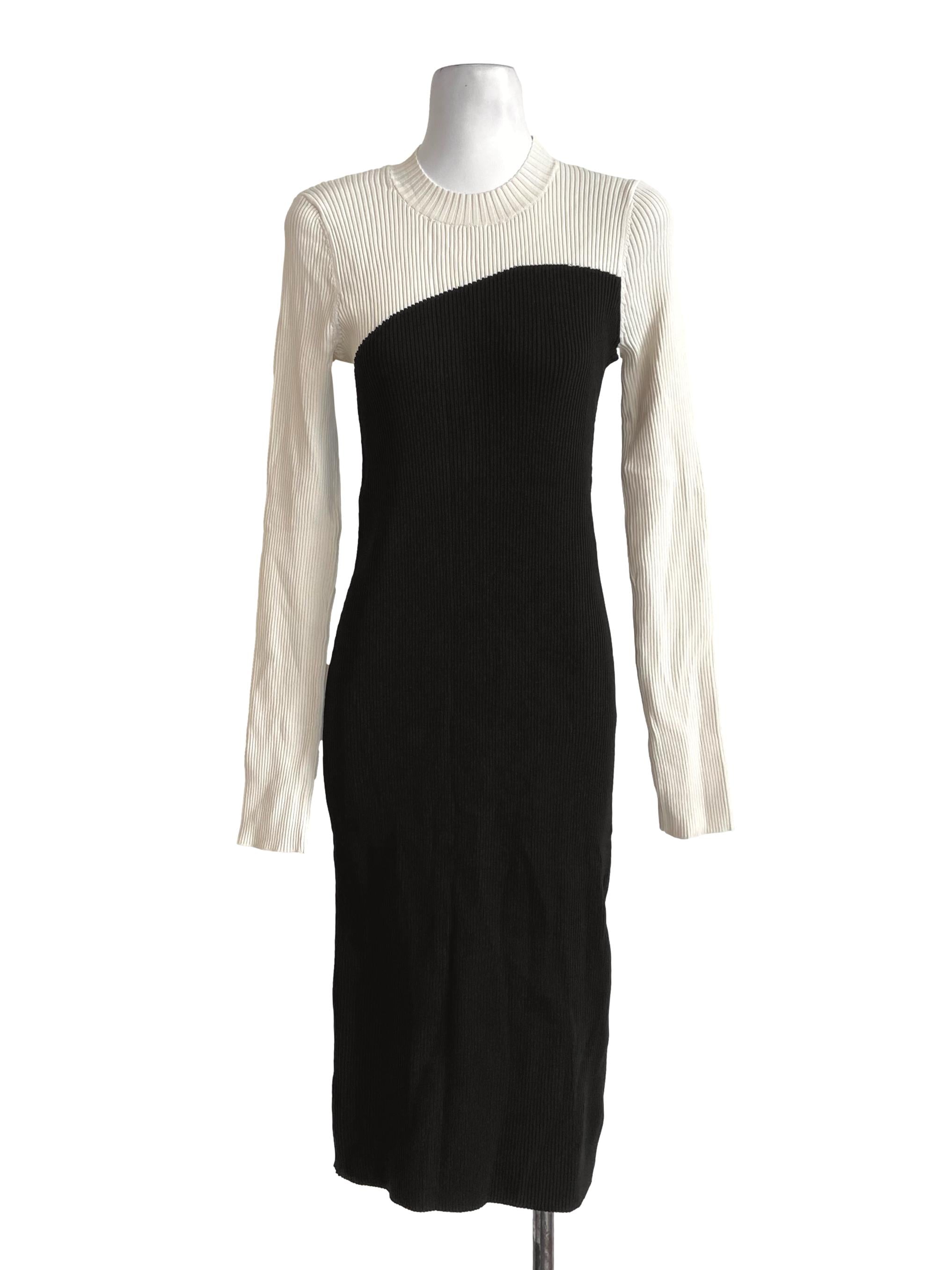 Cream & Black Pencil Stripe Bodycon Dress