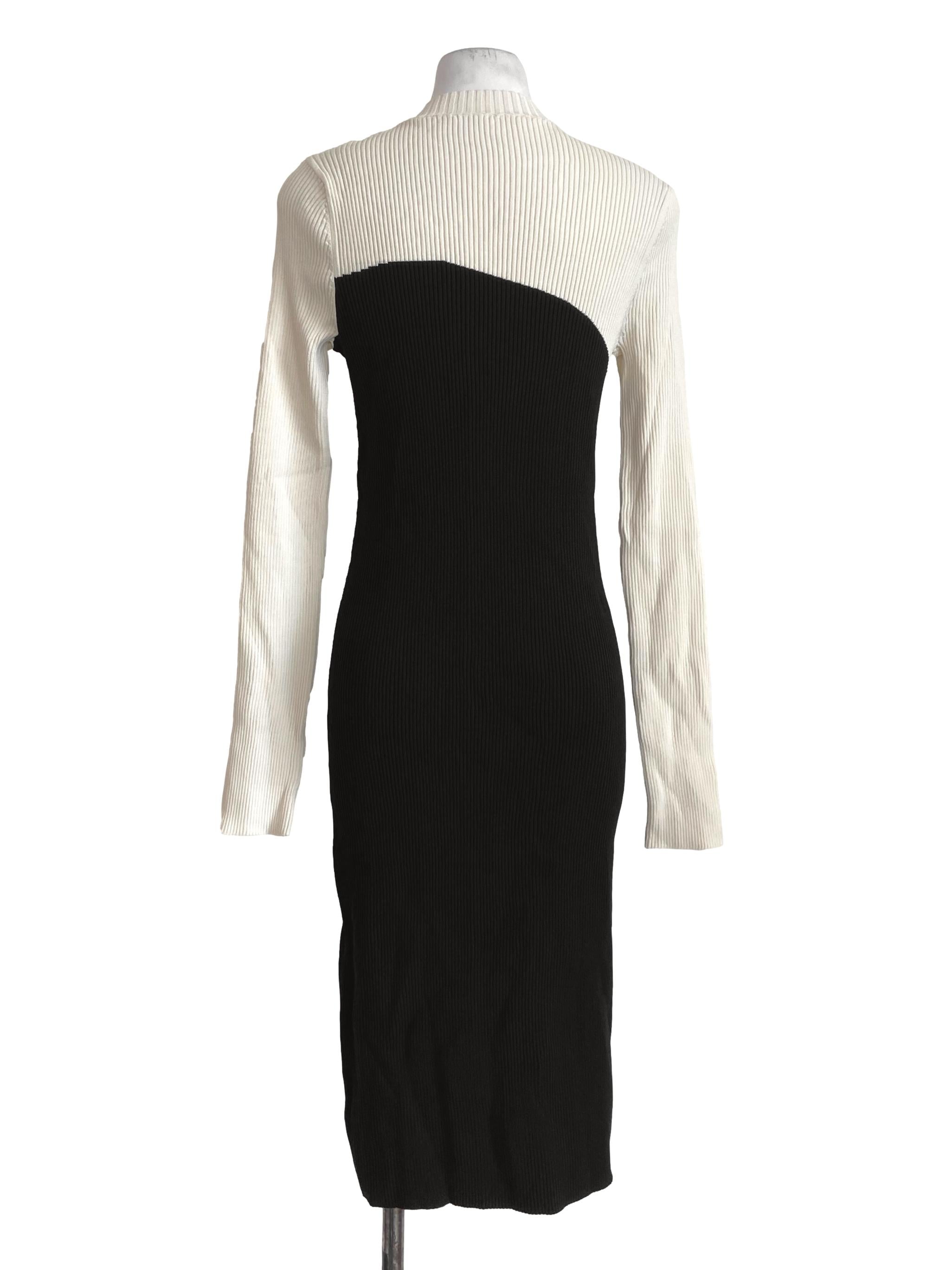Cream & Black Pencil Stripe Bodycon Dress