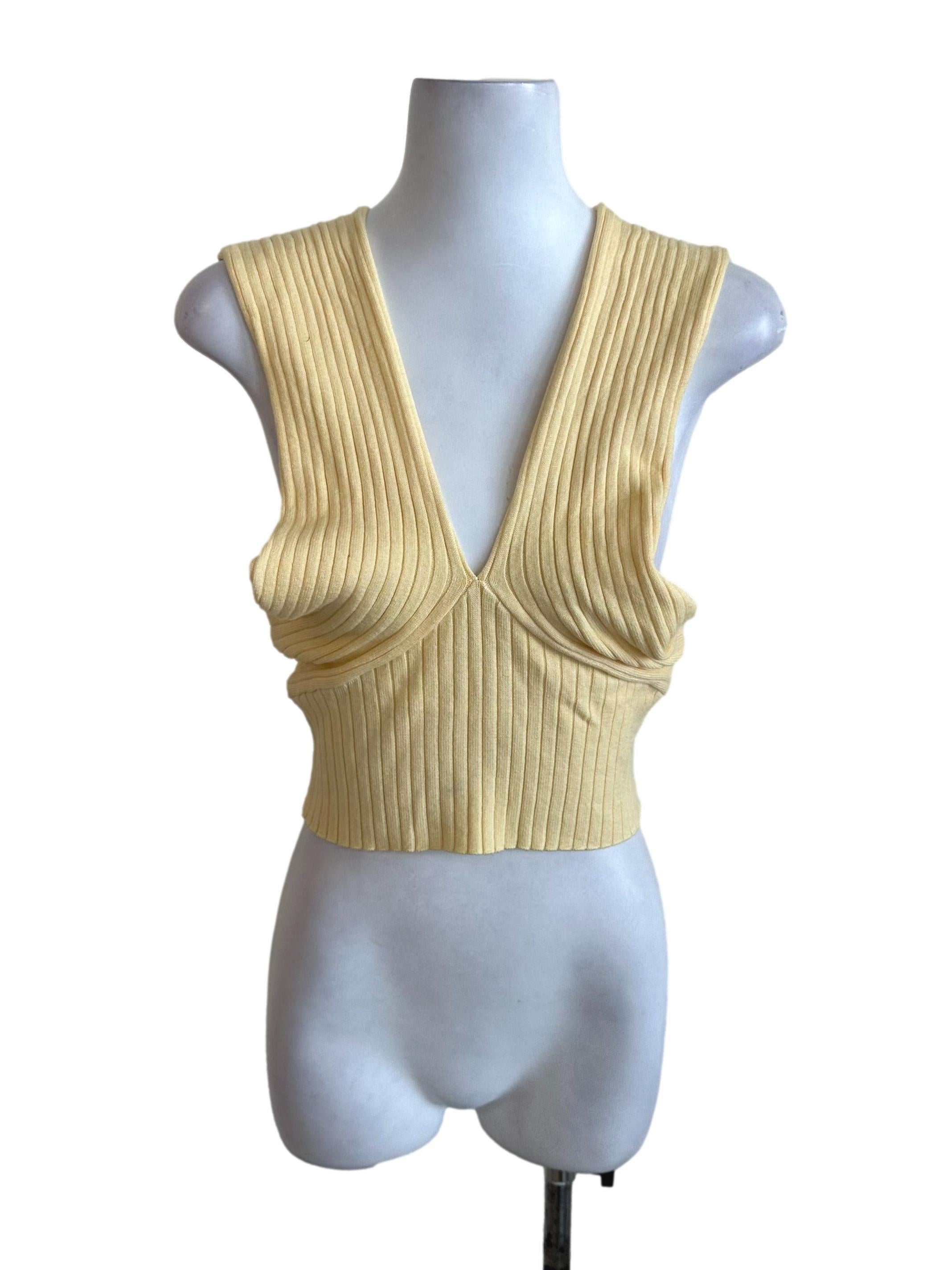Butter Yellow Stripe Knit Top