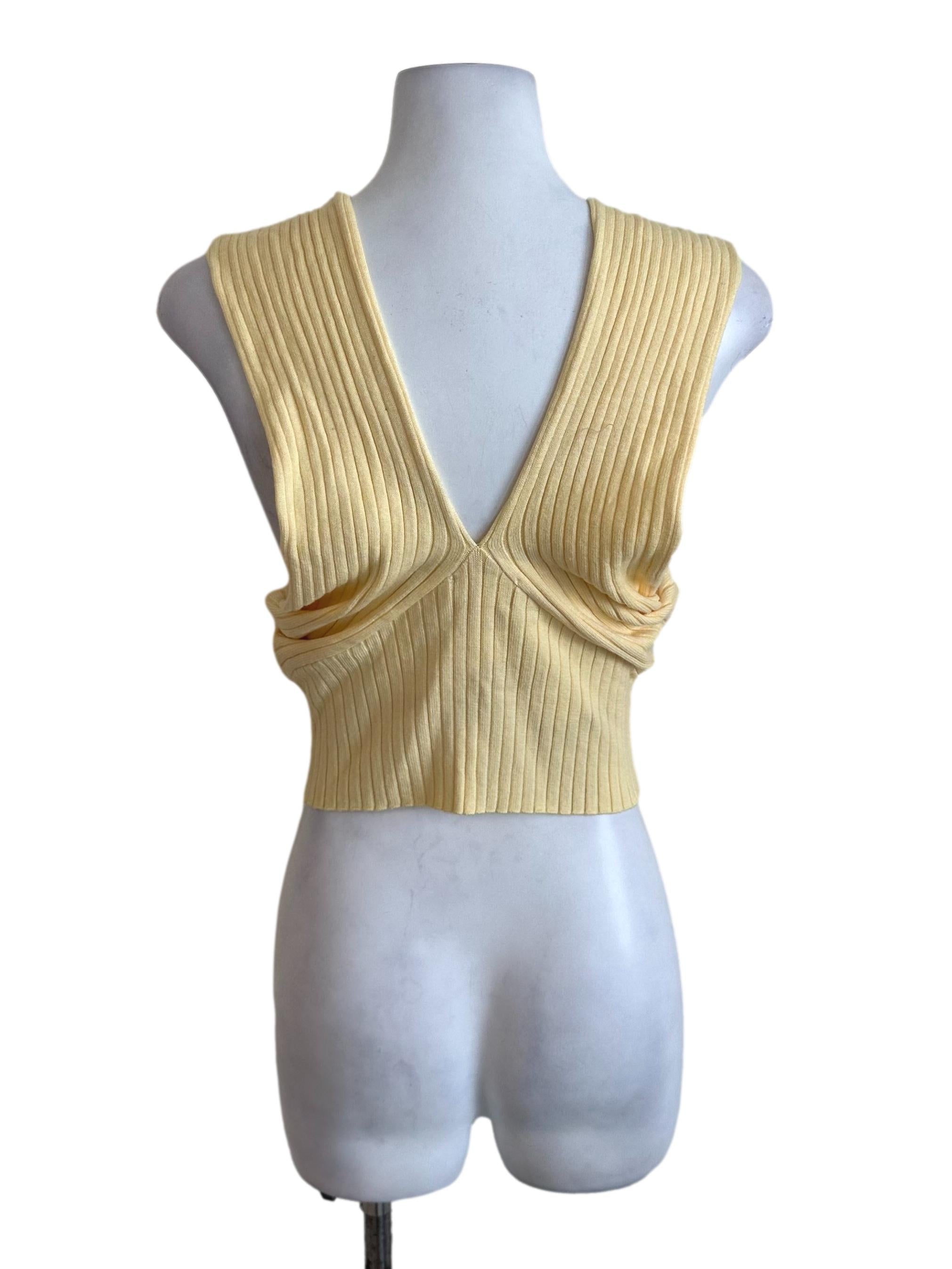 Butter Yellow Stripe Knit Top