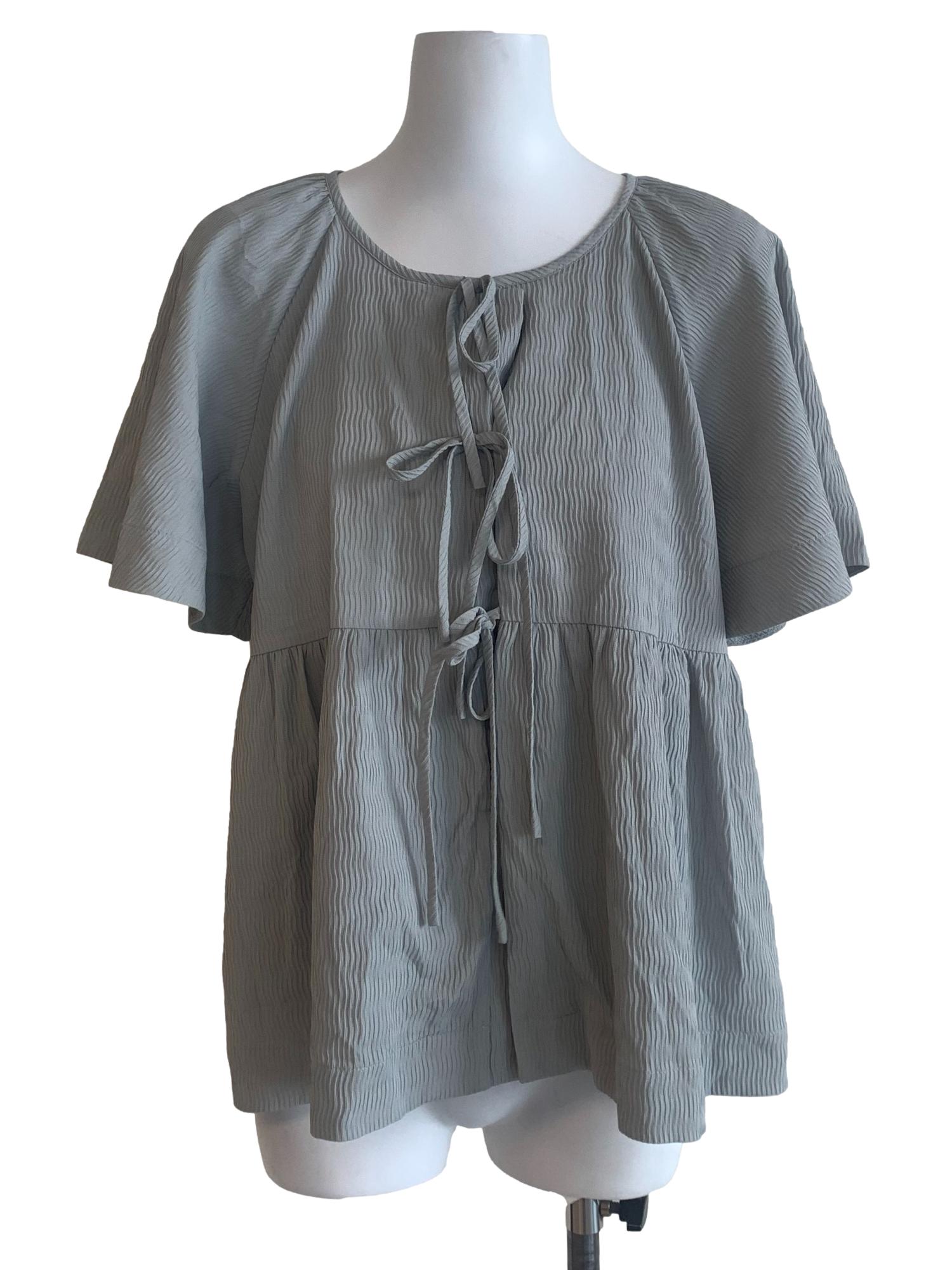 Stone Blue Peplum Top