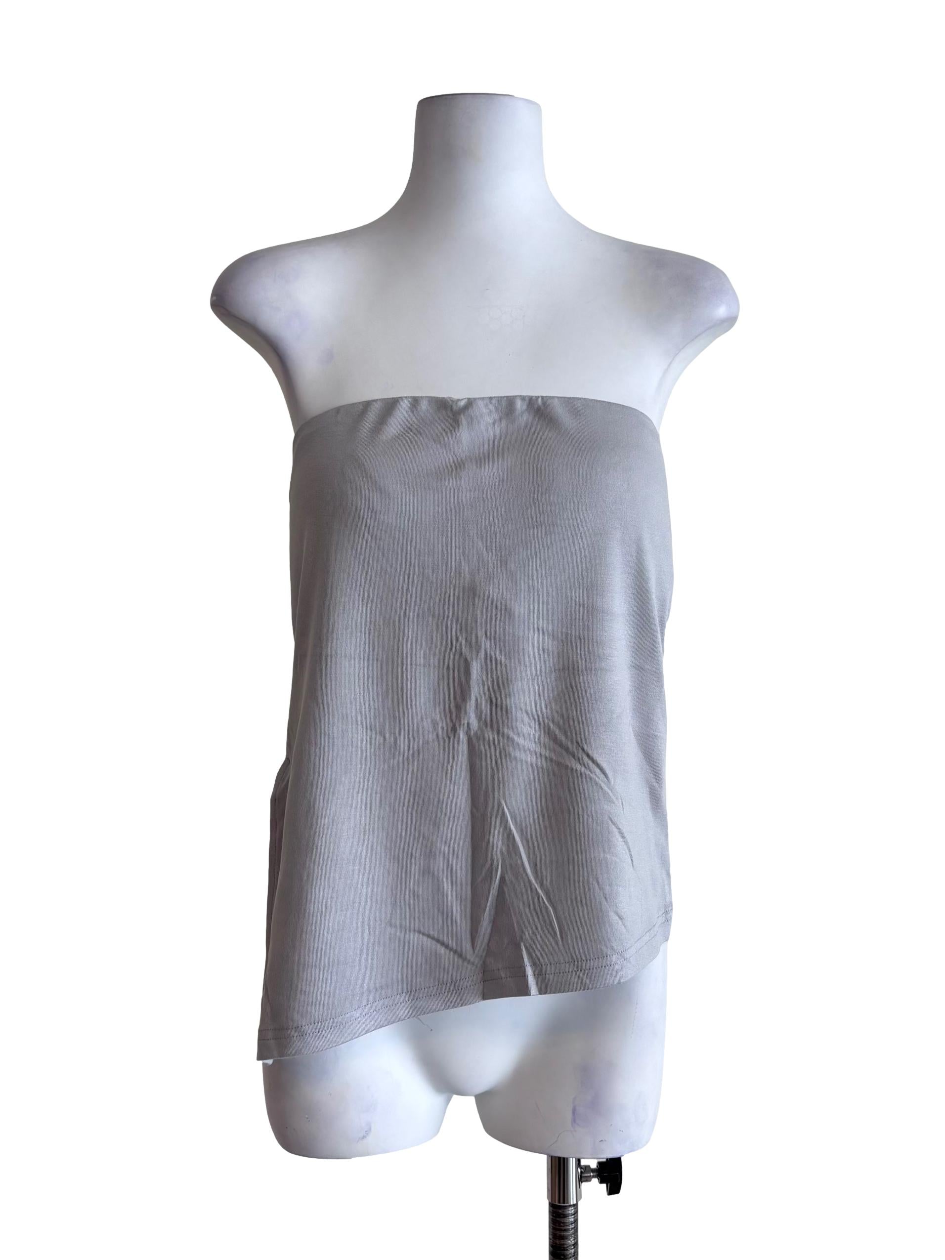 Blue Ronni Asymmetrical Padded Tube Top